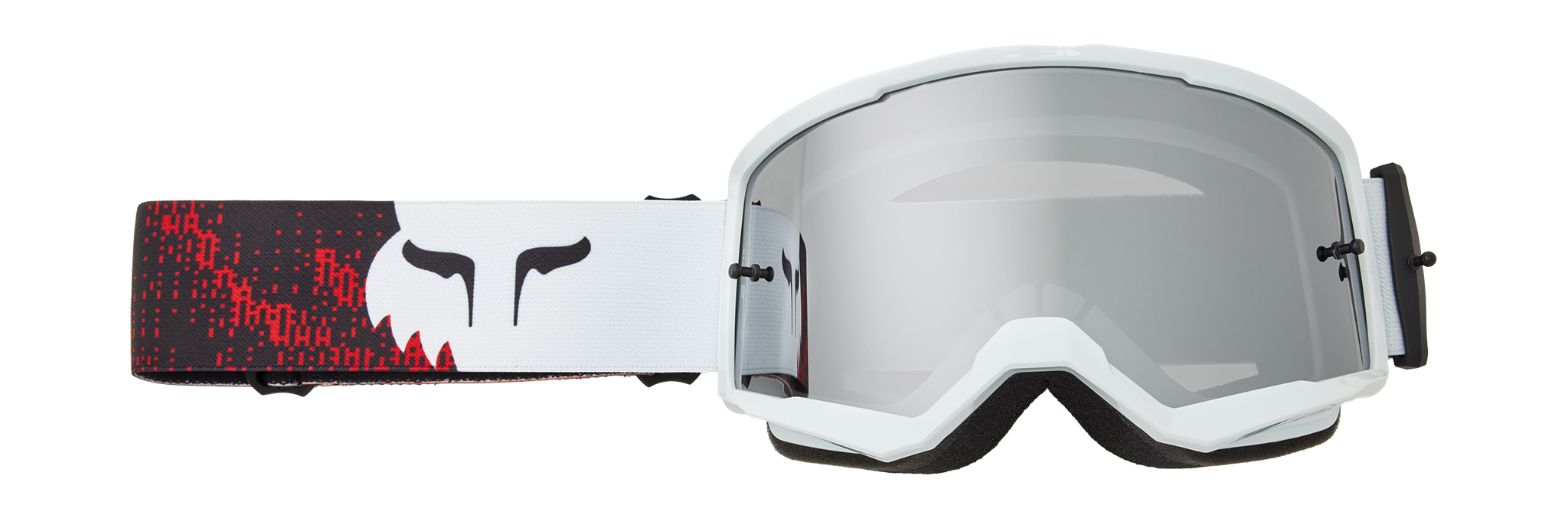 Fox Crossbril Main II Kairos - Wit / Fluo Rood - Chrome Spark Lens