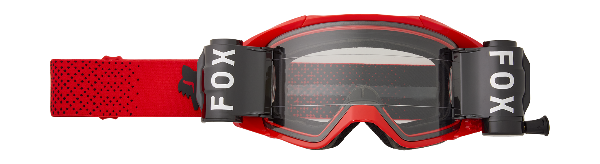 Fox Crossbril Roll-Off Vue - Fluo Rood - Clear Lens