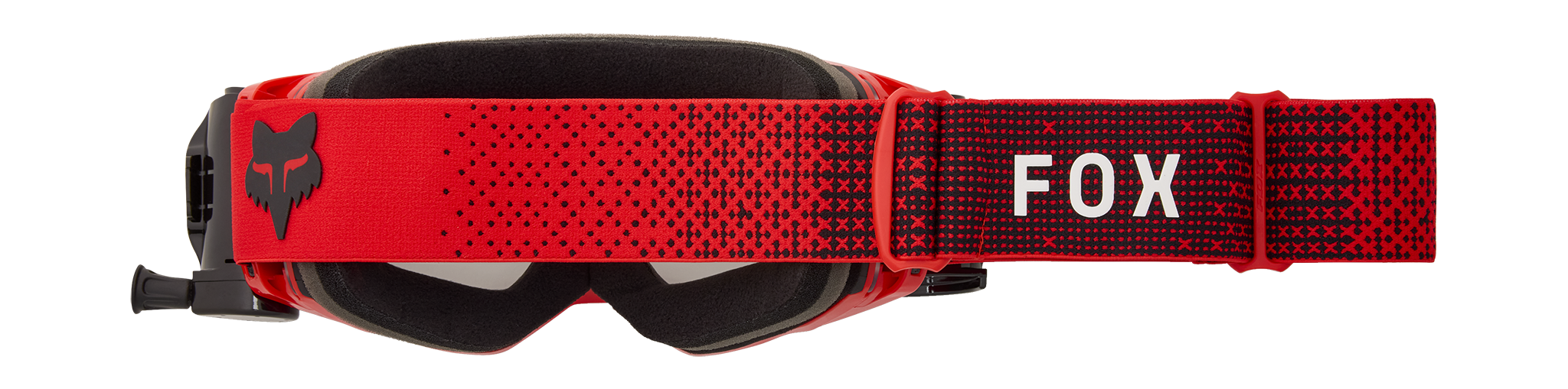 Fox Crossbril Roll-Off Vue - Fluo Rood - Clear Lens