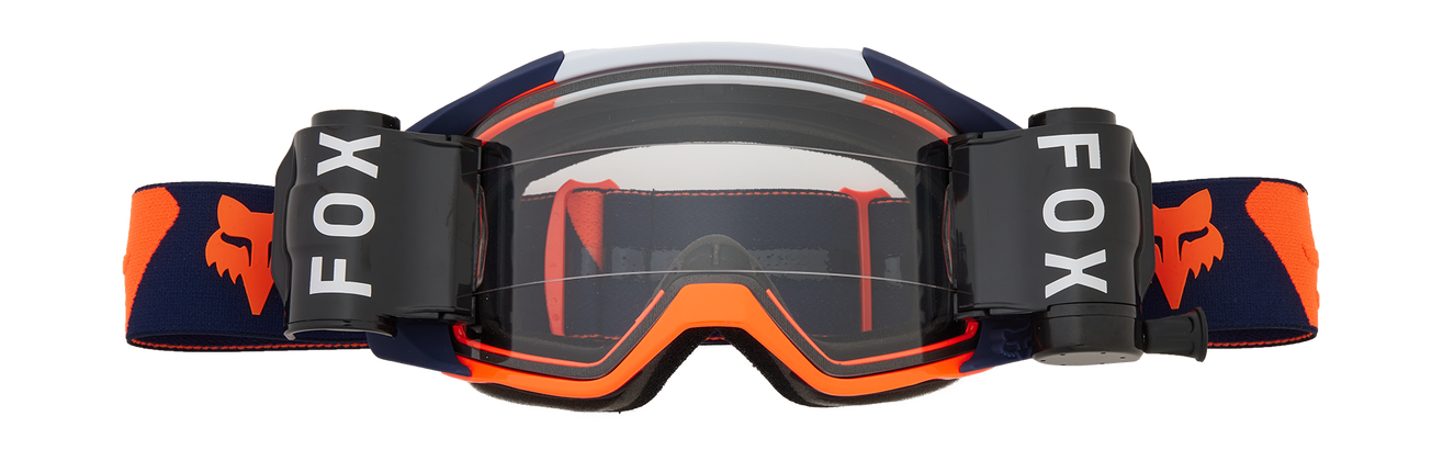 Fox Crossbril Roll-Off Vue - Navy / Oranje - Clear Lens