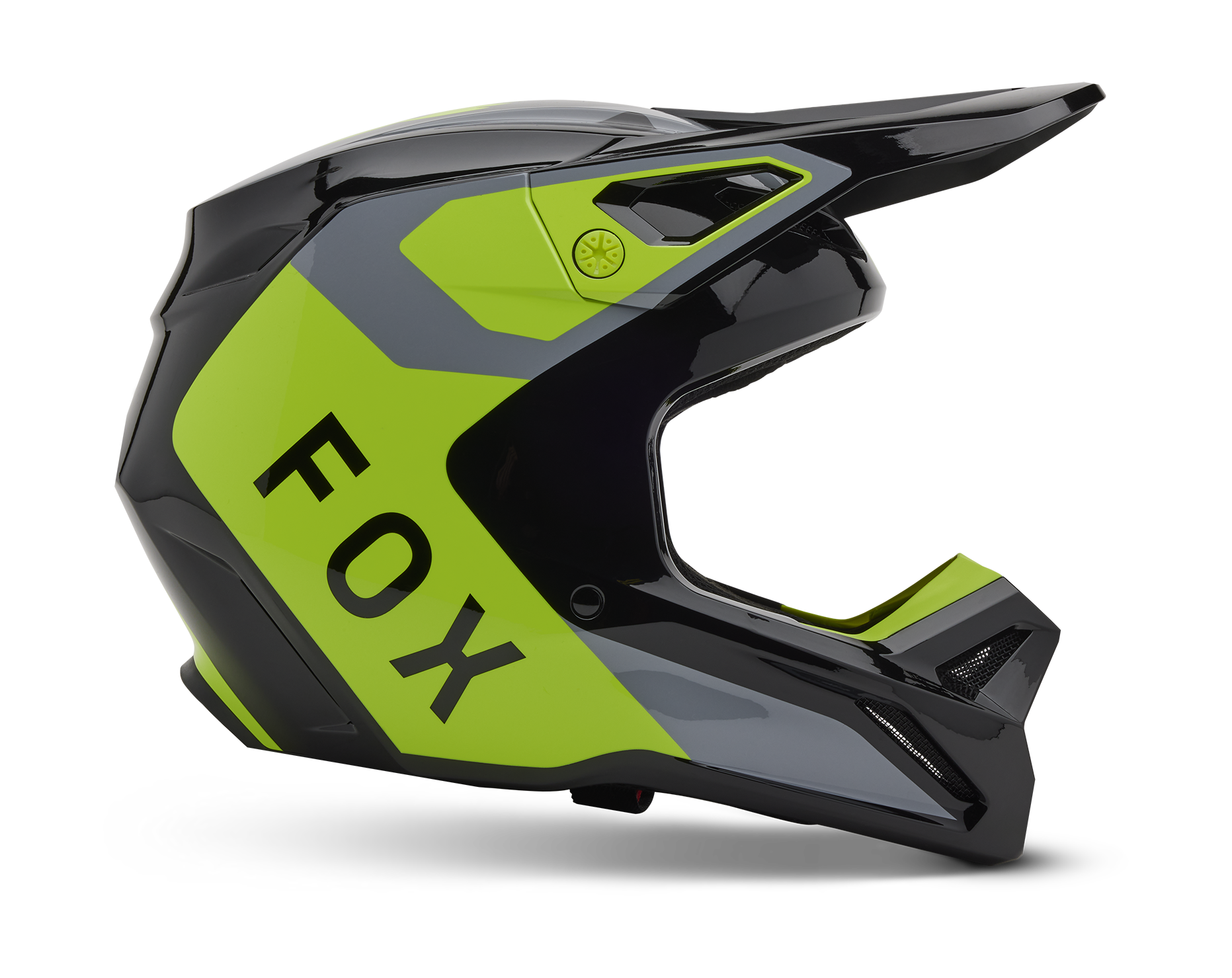 Fox Crosshelm V1 Lean - Grijs / Geel
