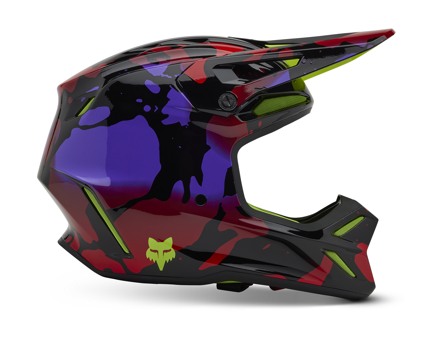 Fox Crosshelm V3 Throttle - Fluo Geel