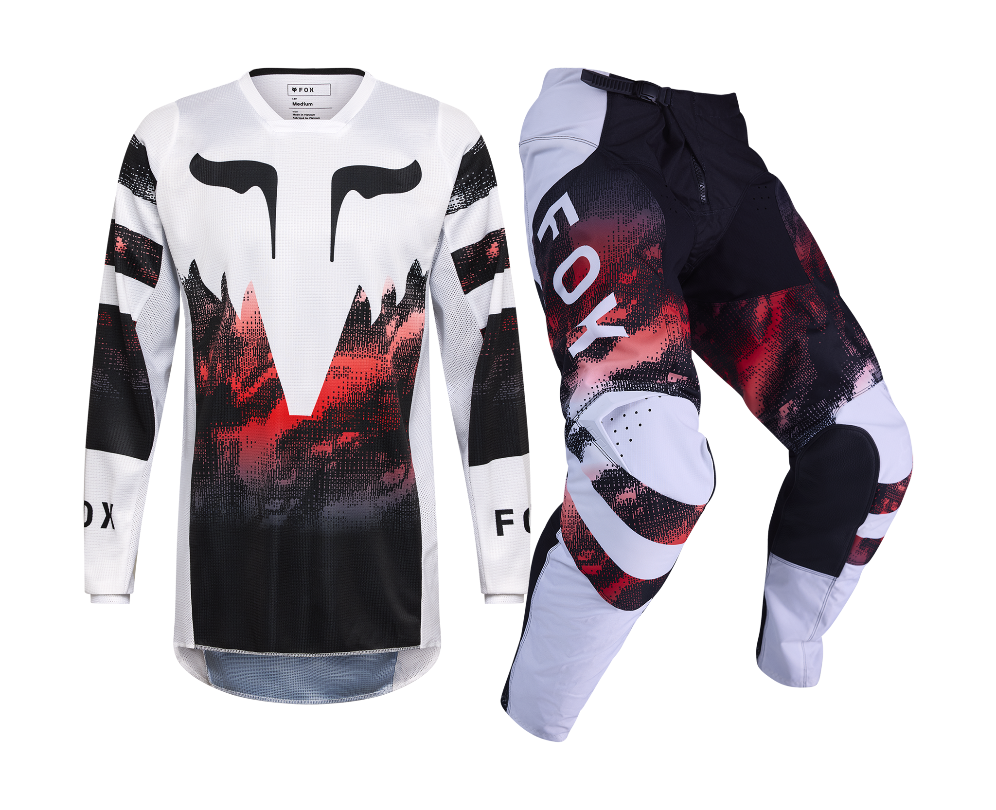 Fox Crosskleding 2026 180 Kairos - Wit / Fluo Rood