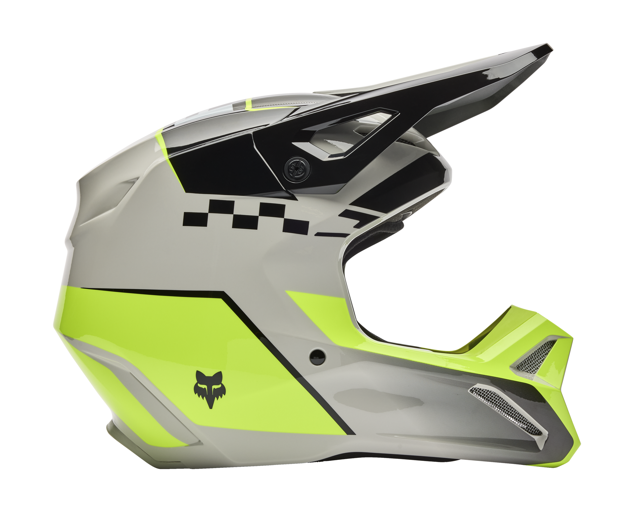 Fox Kinder Crosshelm V1 Collect - Grijs / Geel