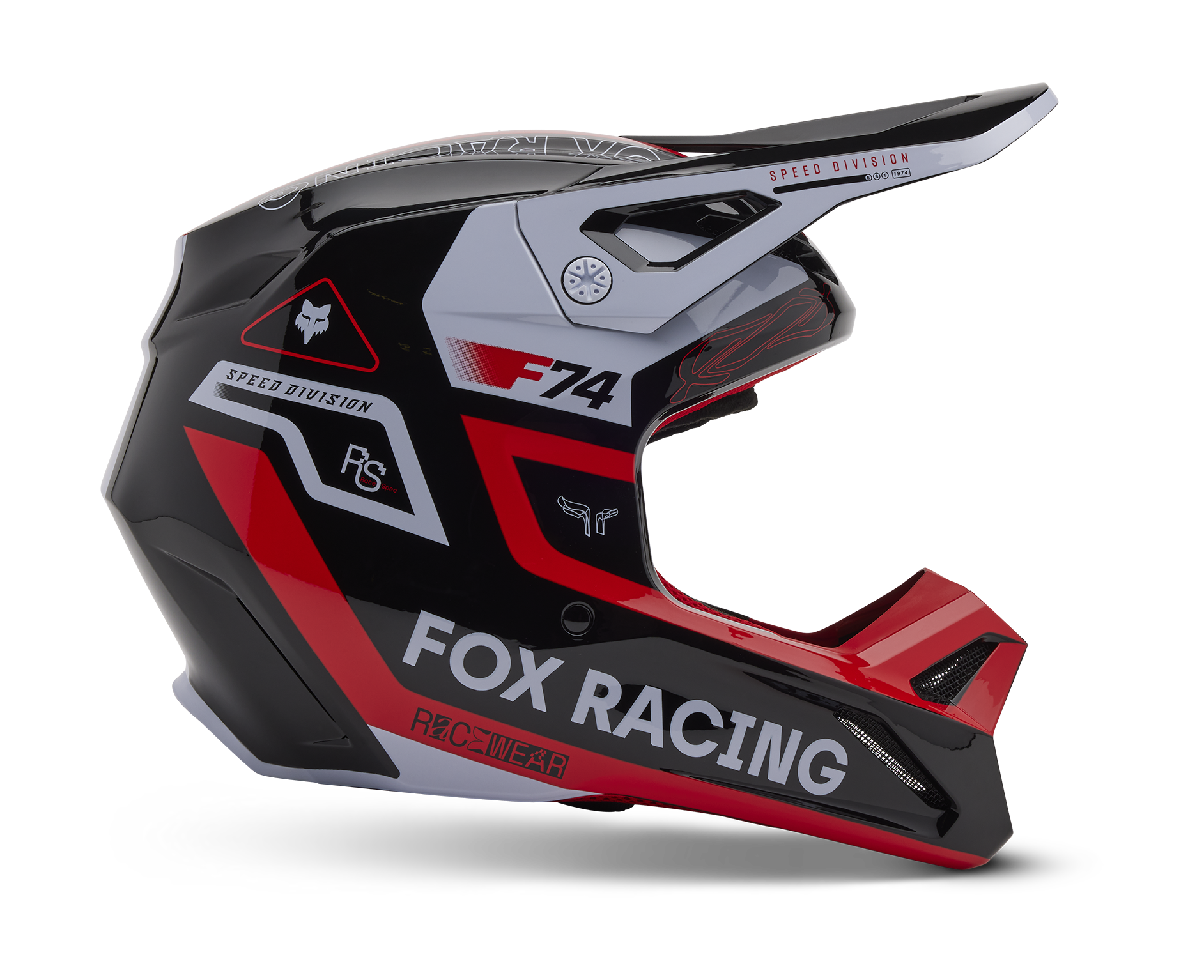 Fox Kinder Crosshelm V1 Race Spec - Fluo Rood