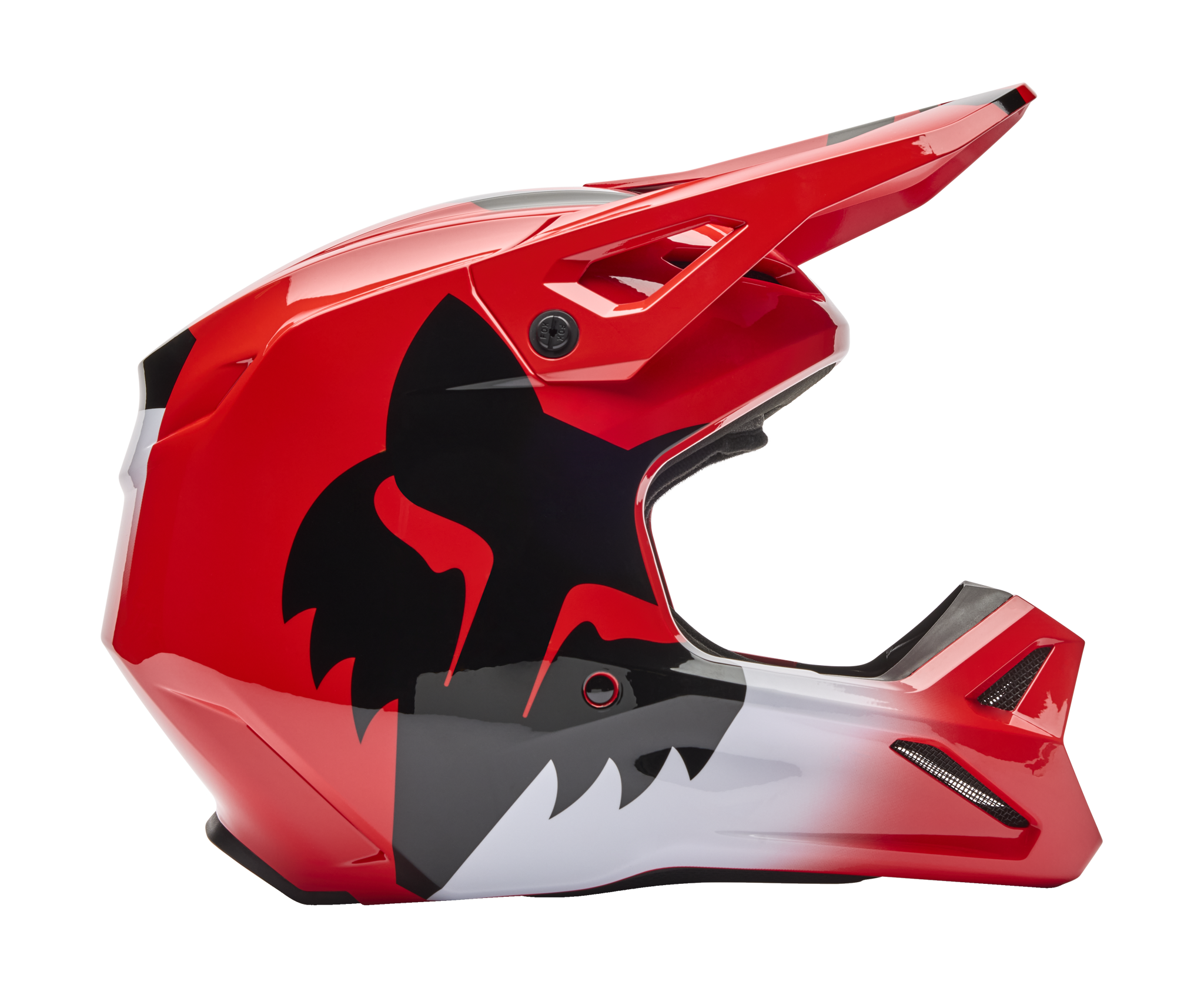 Fox Kinder Crosshelm V1 Shield - Fluo Rood