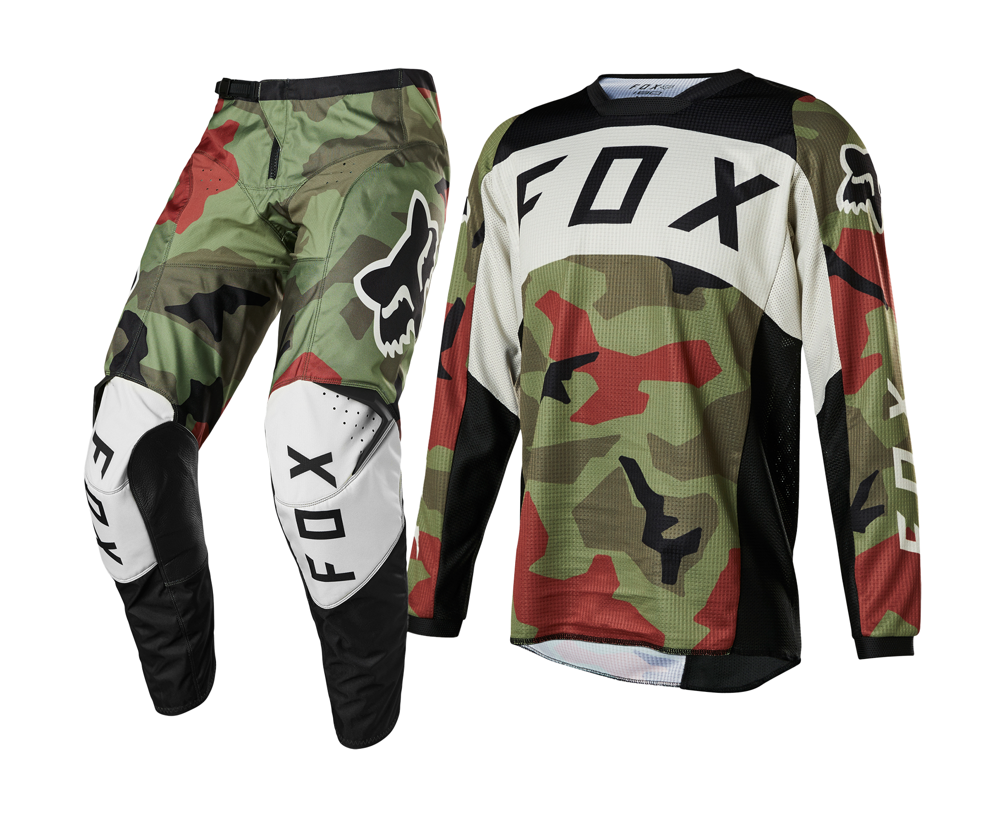 Fox Kinder Crosskleding 180 Bnkr - Groen Camo