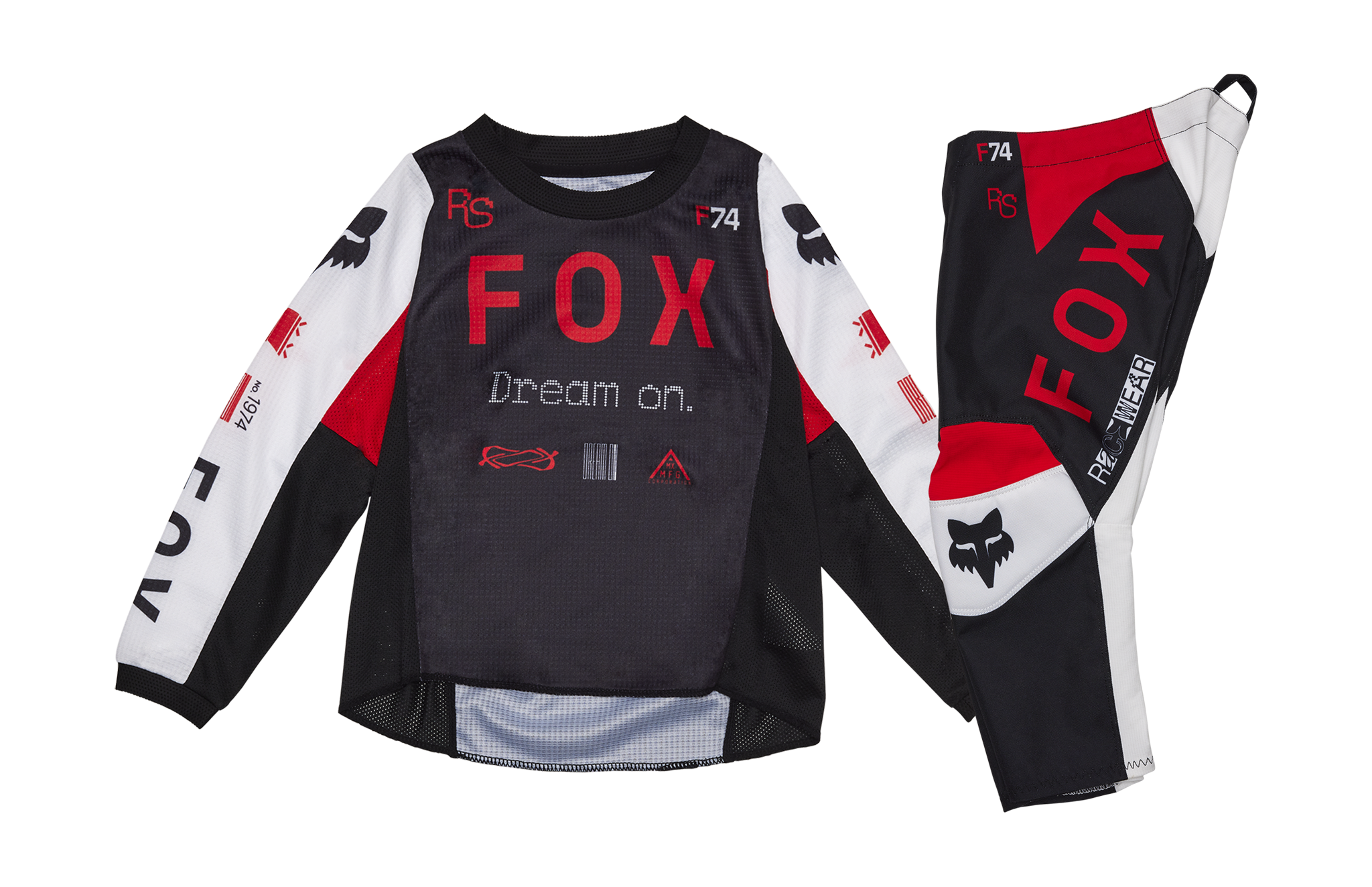 Fox Mini Crosskleding 180 Race Spec - Fluo Rood