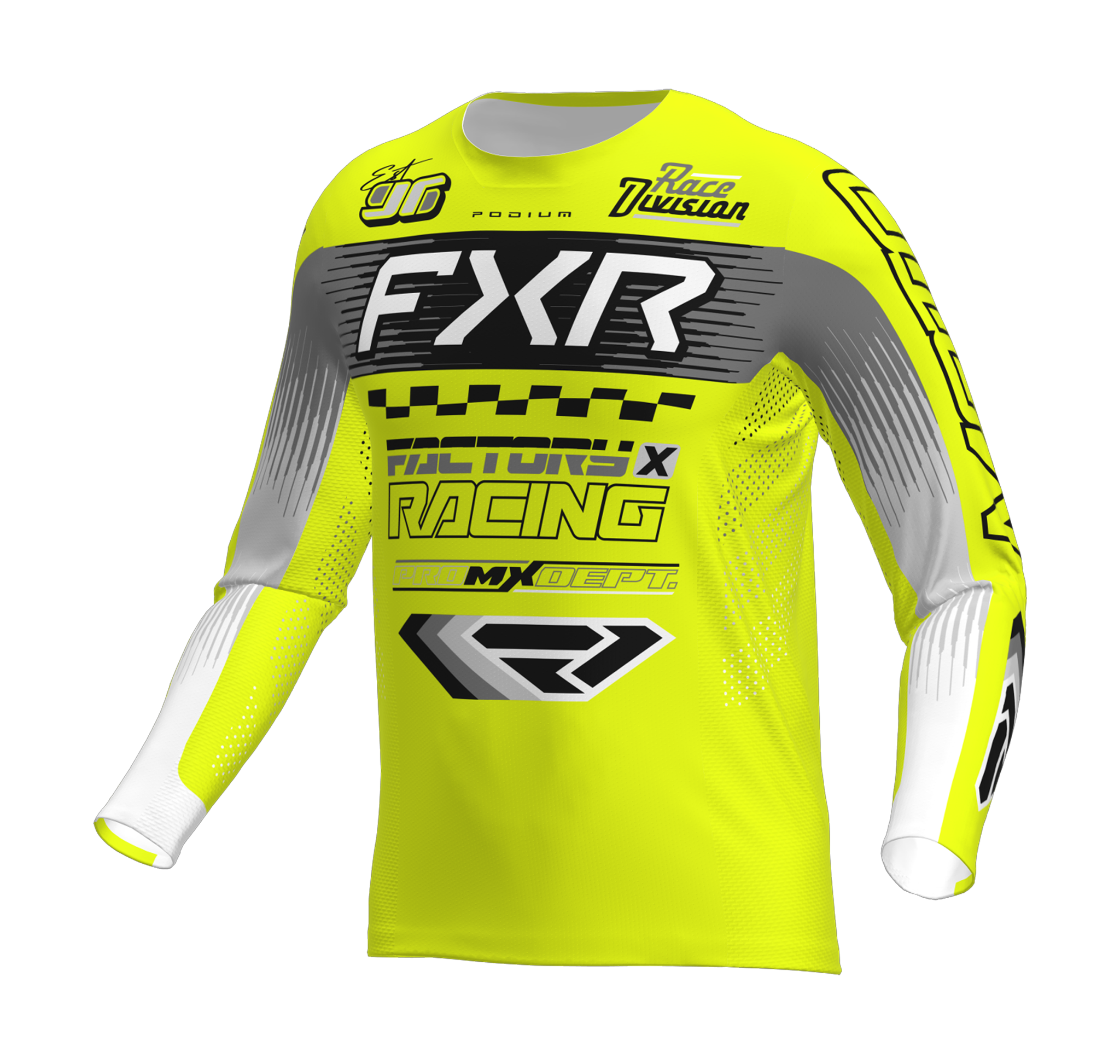 FXR Crosskleding 2026 Podium Gladiator - HiVis / Zwart / Grijs