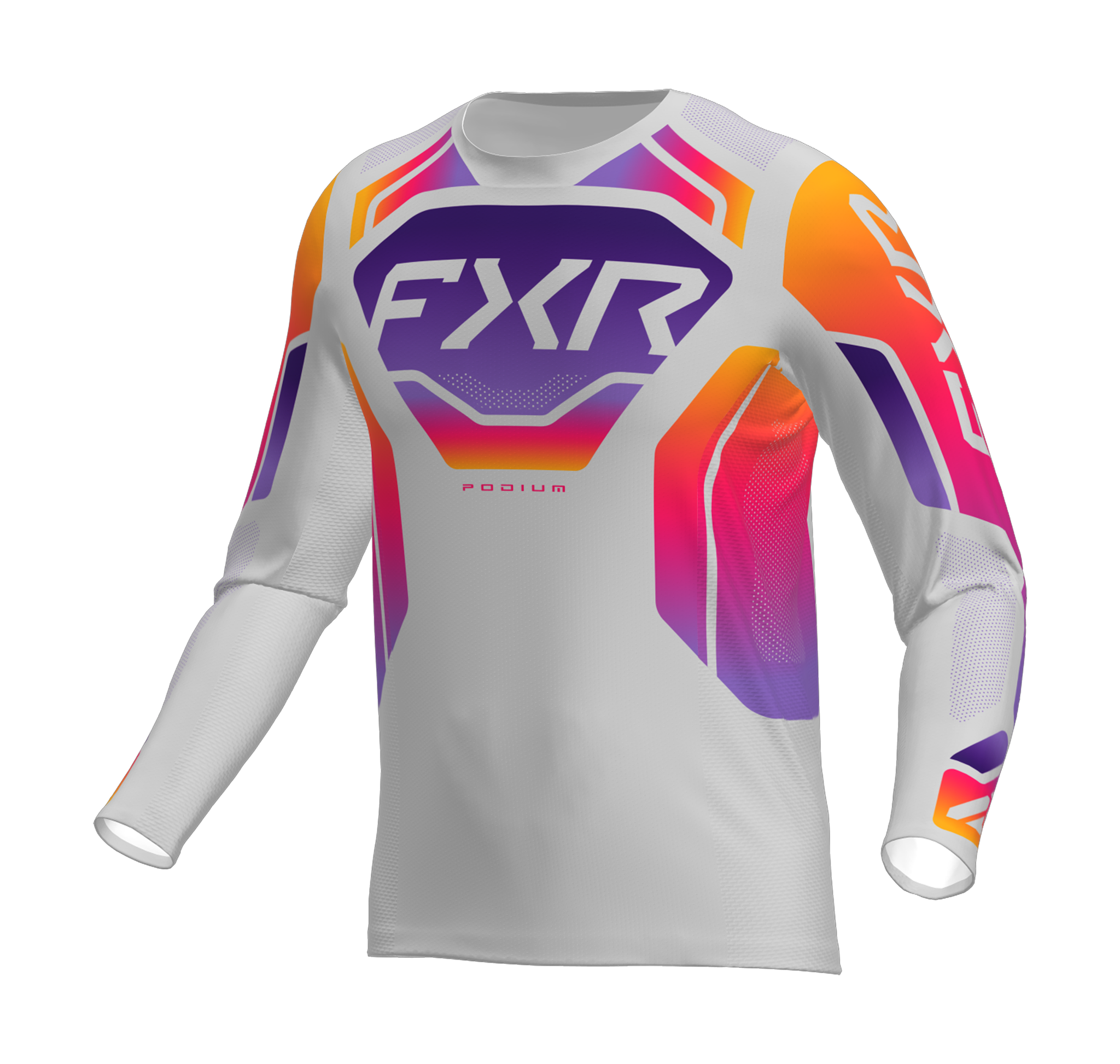 FXR Cross Shirt 2026 Podium Relay - Grijs / Paars / Tangerine