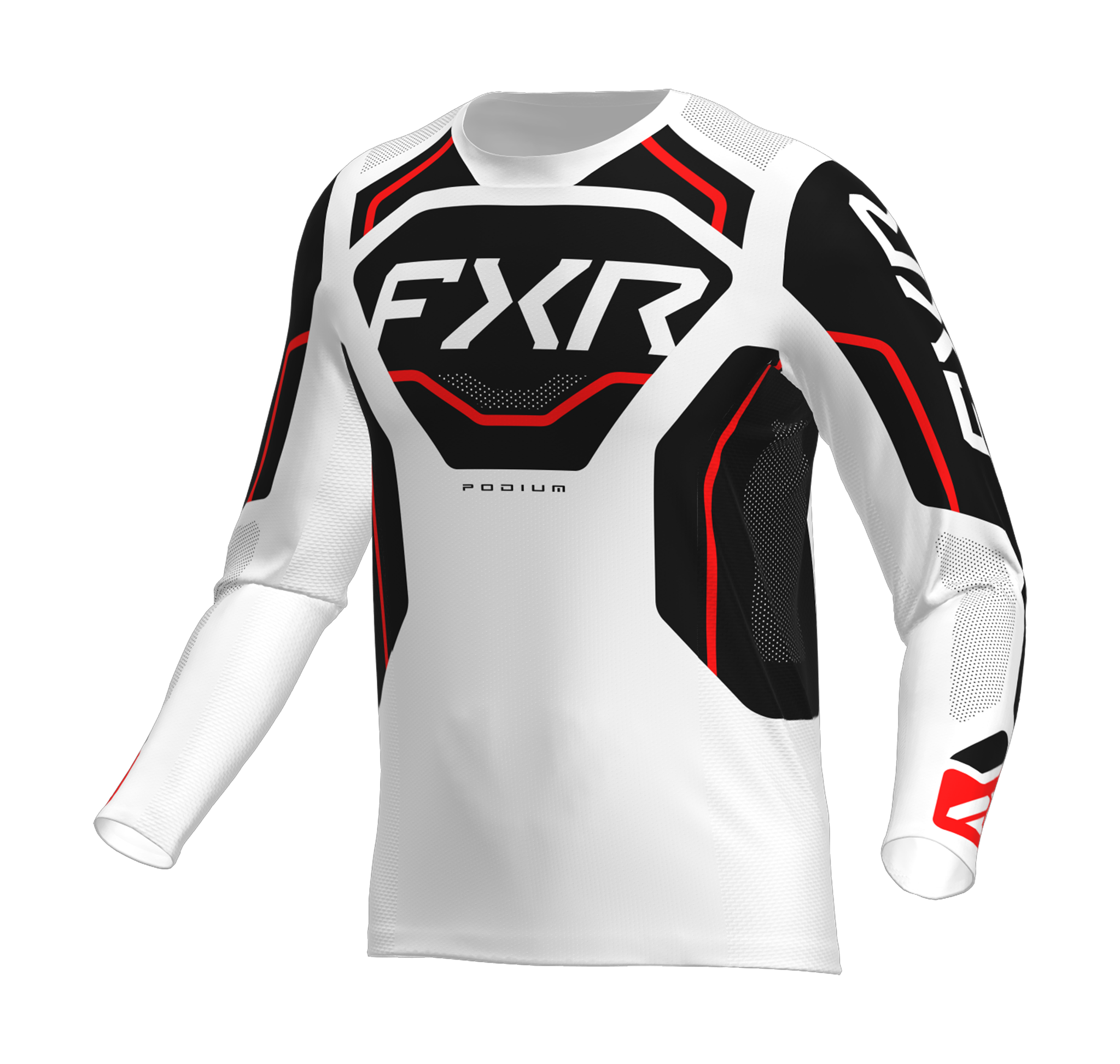 FXR Cross Shirt 2026 Podium Relay - Wit / Zwart / Rood