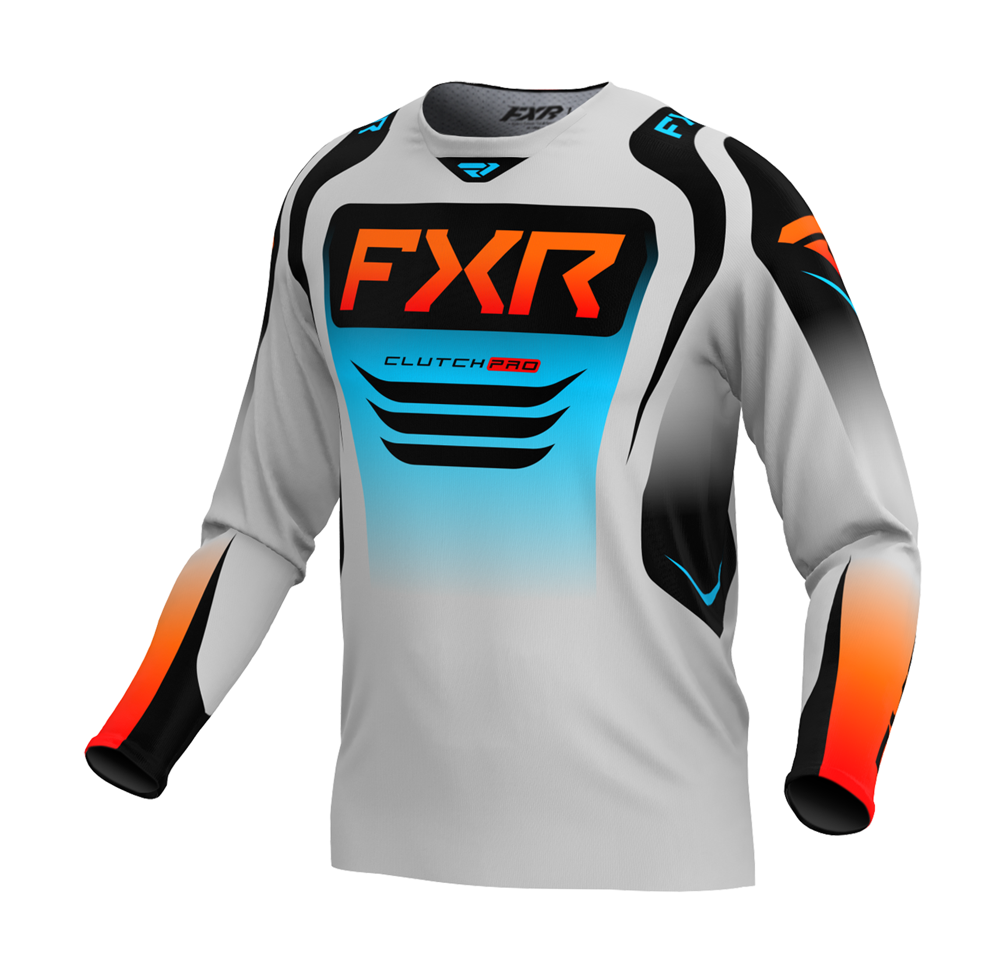 FXR Cross Shirt Clutch Pro - Grijs / Sky / Oranje