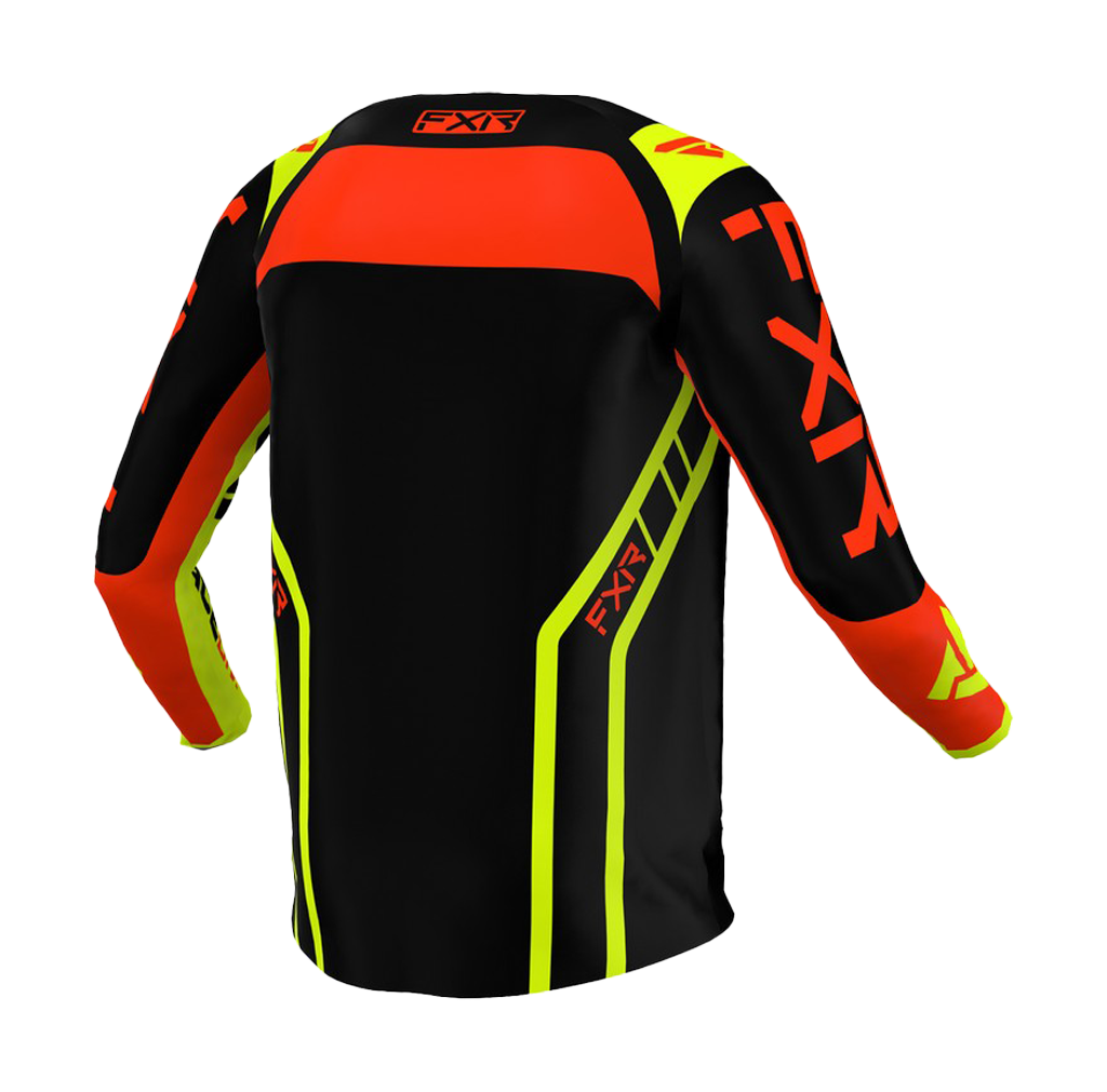 FXR Cross Shirt Clutch Pro - Zwart / Nuke Rood / HiVis