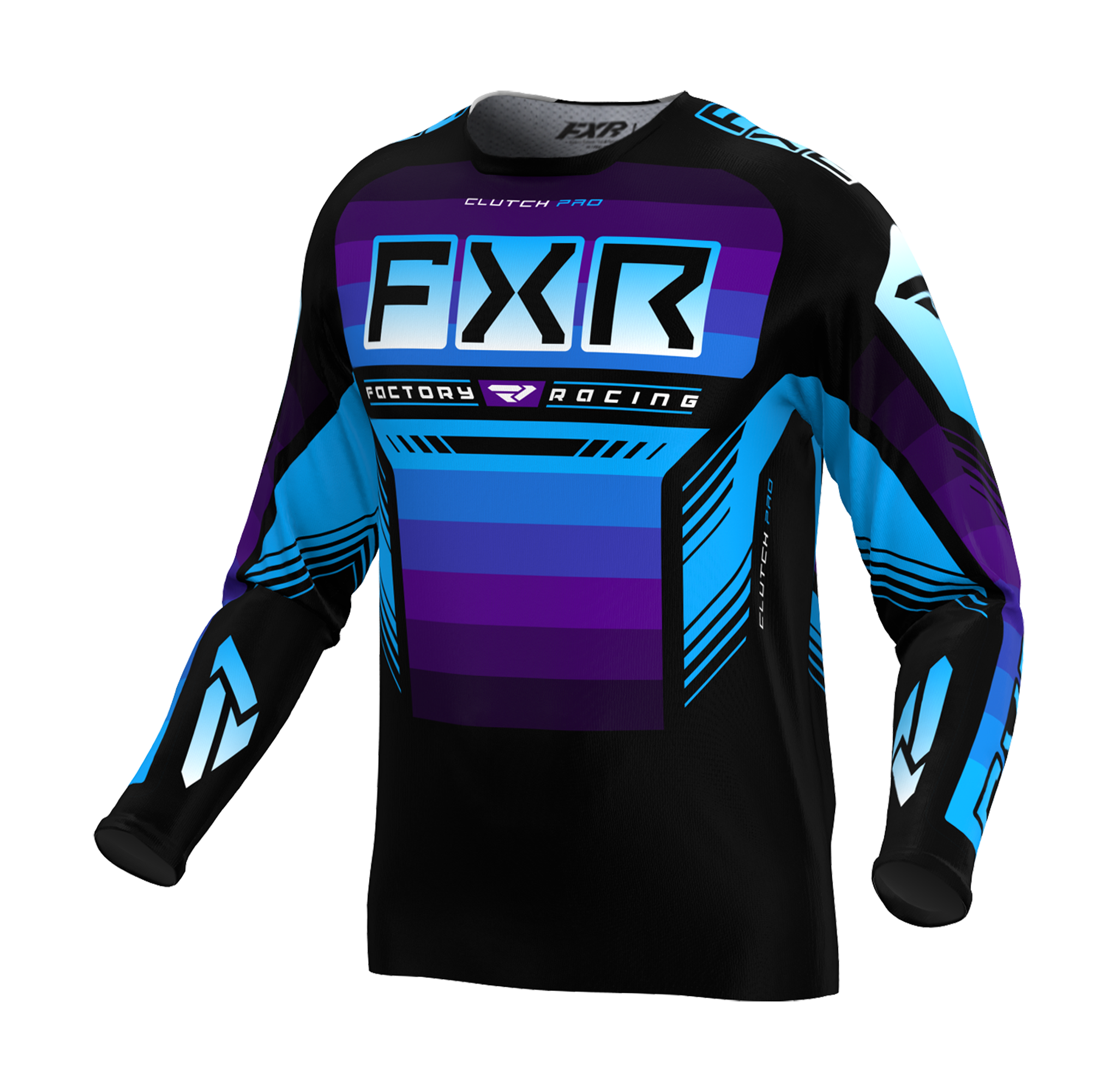 FXR Cross Shirt Clutch Pro - Zwart / Paars / Blauw