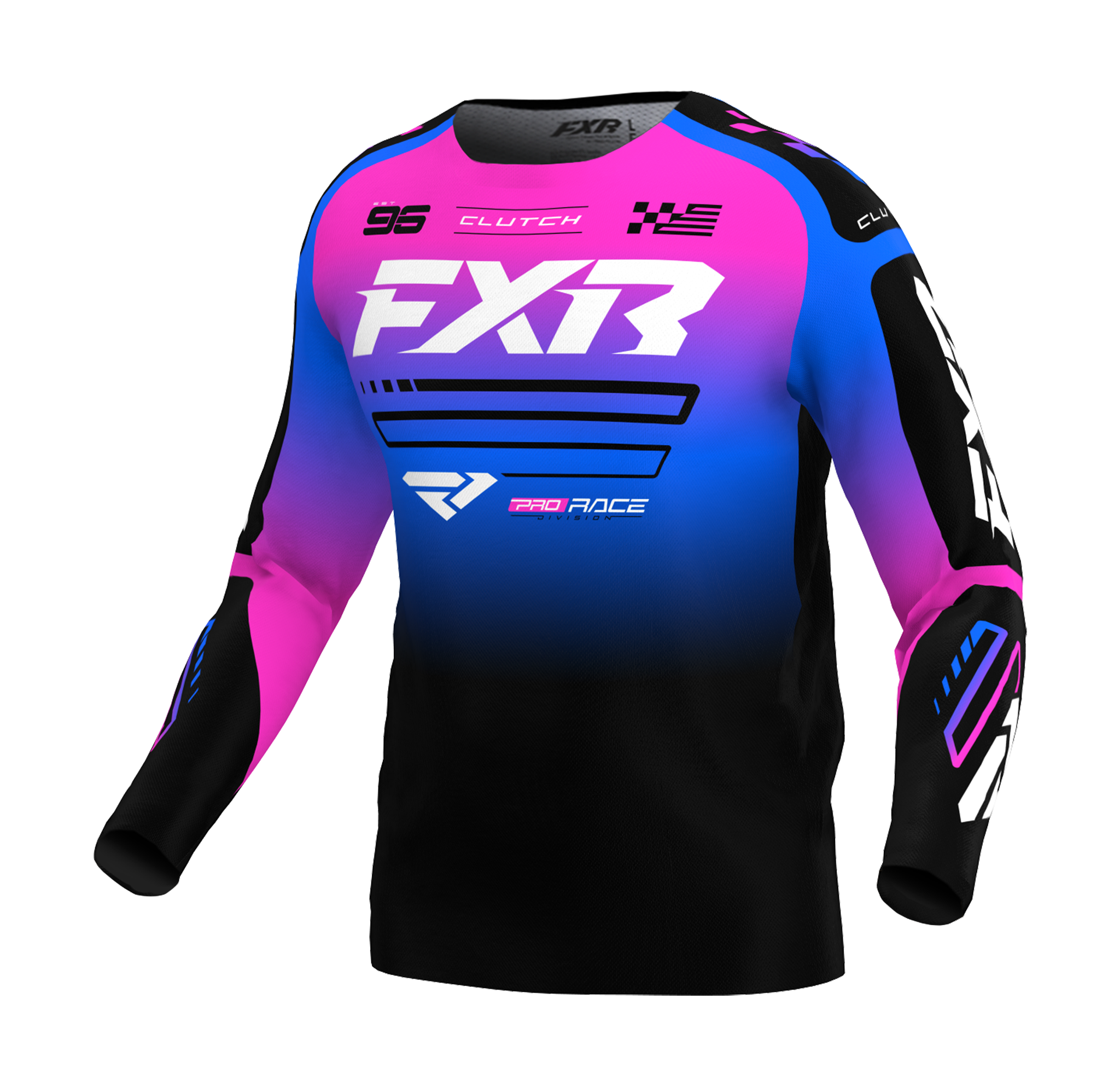 FXR Cross Shirt Clutch - Zwart / Blauw / Roze