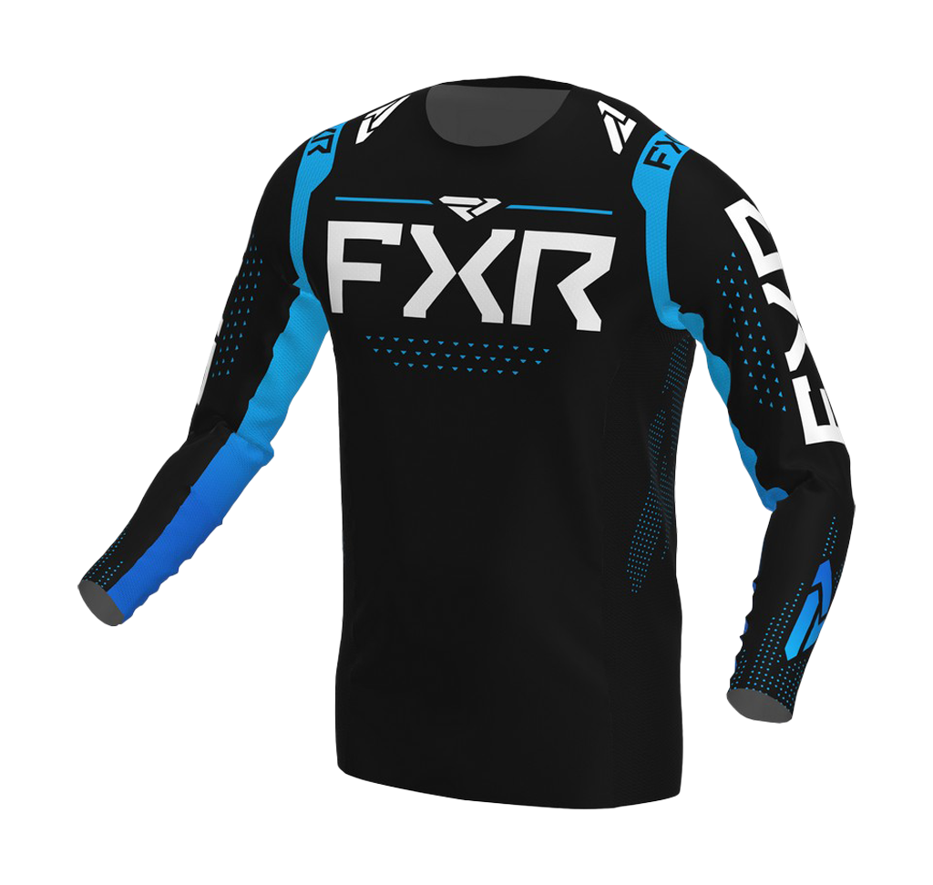 FXR Cross Shirt Helium - Zwart / Sky Blauw
