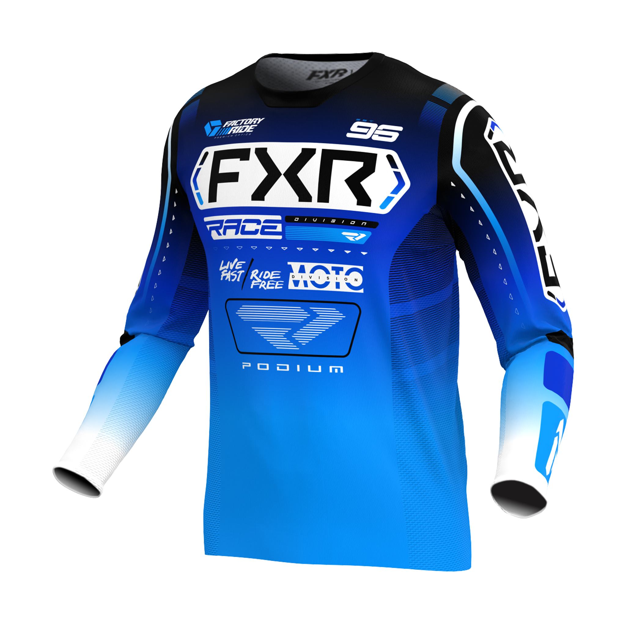 FXR Cross Shirt Podium - Blauw / Wit