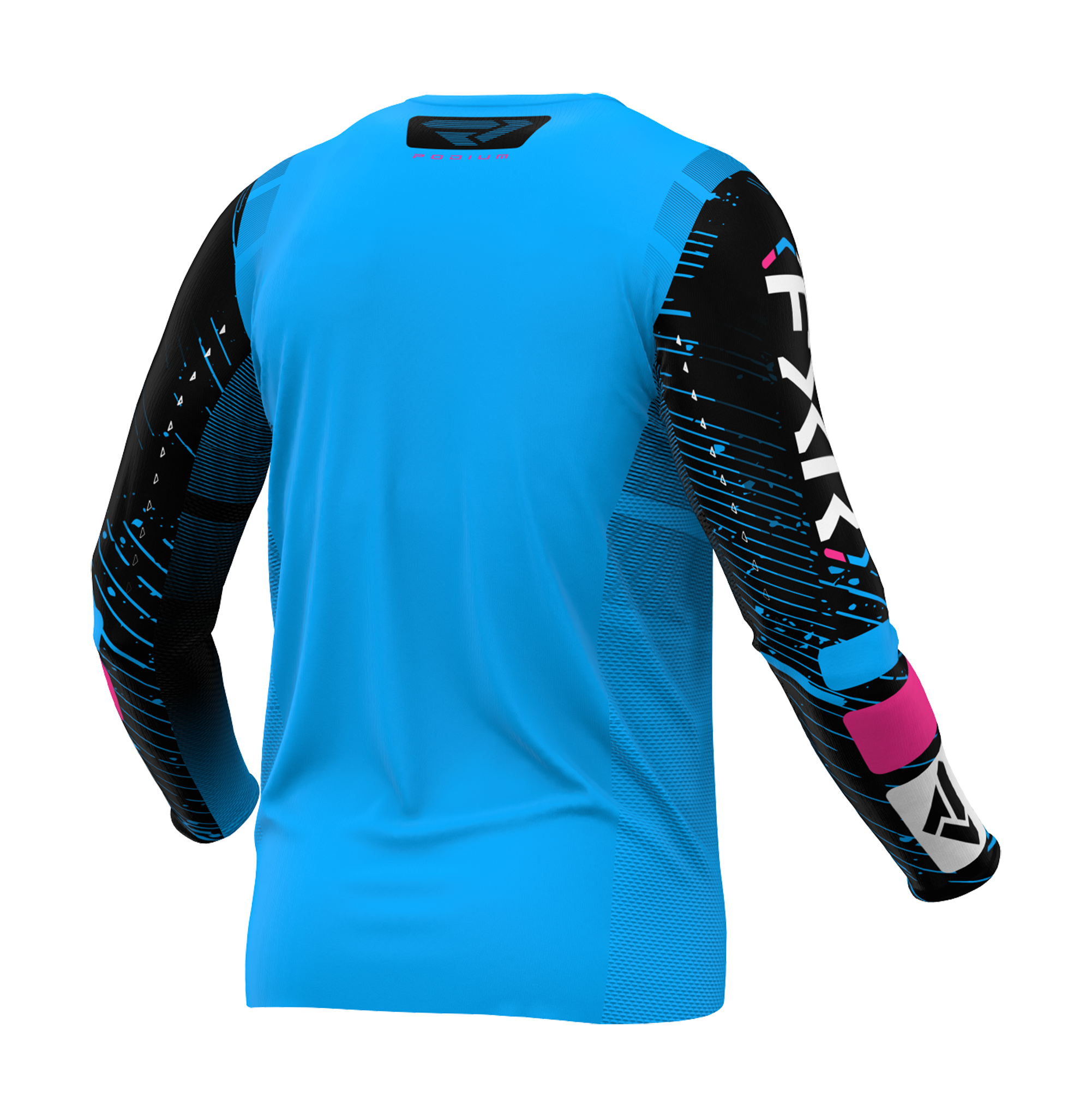 FXR Cross Shirt Podium - Cyan / Zwart / Roze