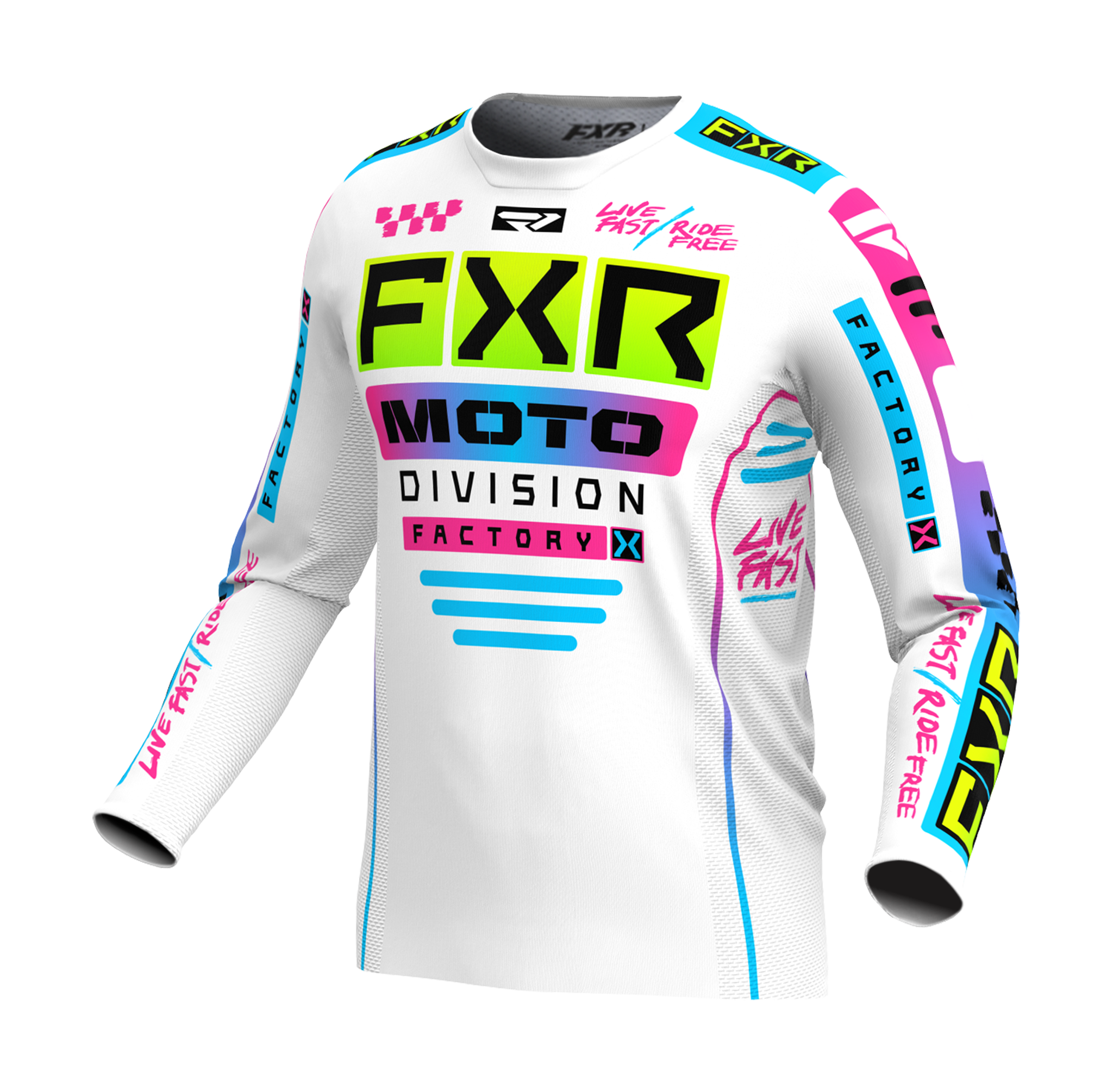 FXR Cross Shirt Podium Gladiator - Wit / Candy