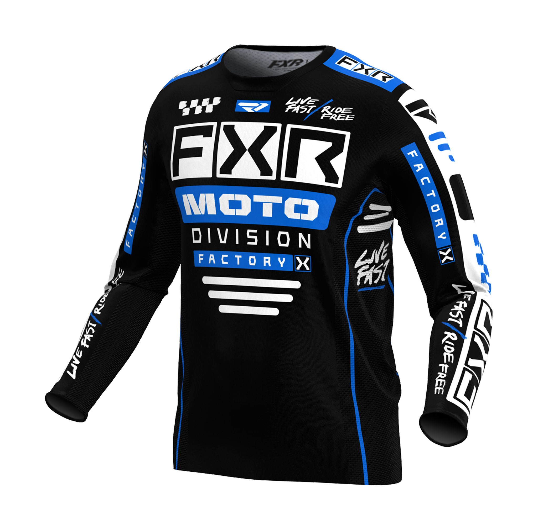 FXR Cross Shirt Podium Gladiator - Zwart / Blauw