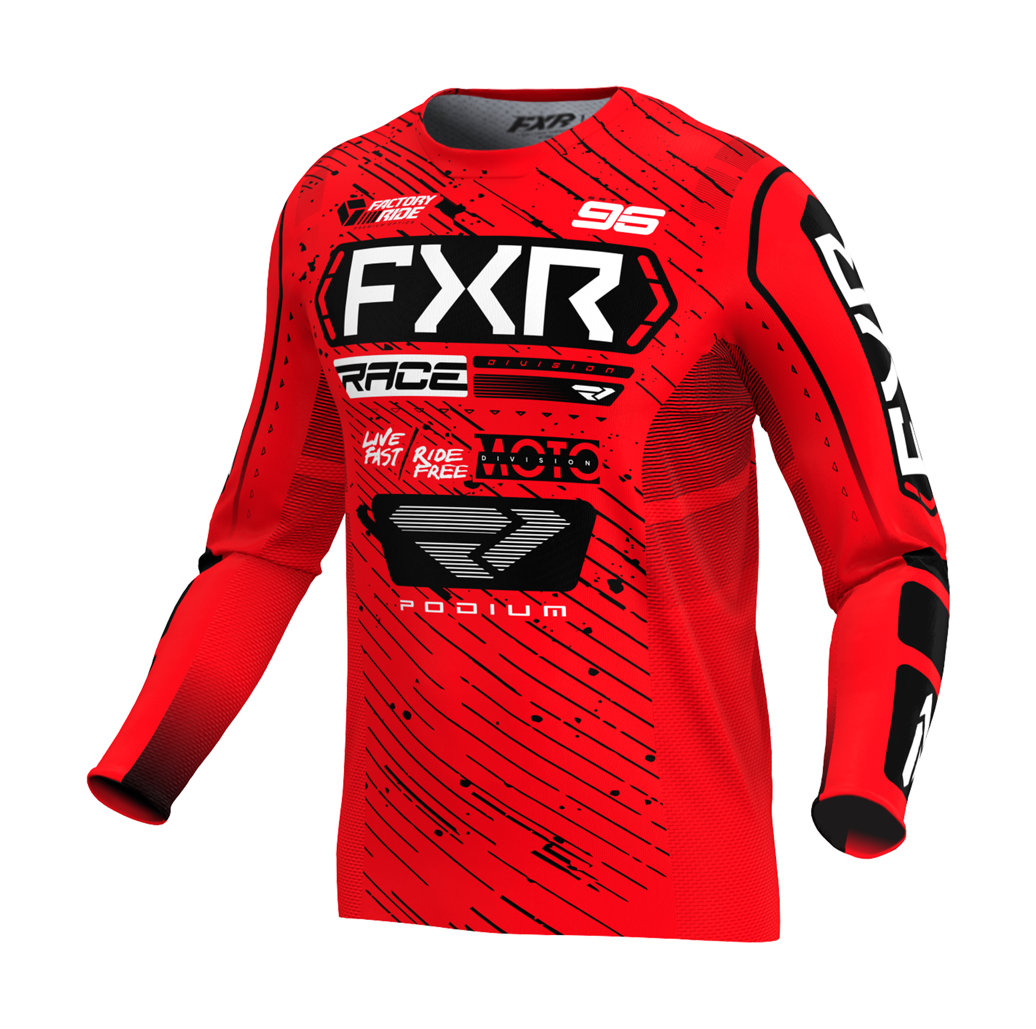 FXR Cross Shirt Podium - Rood / Zwart