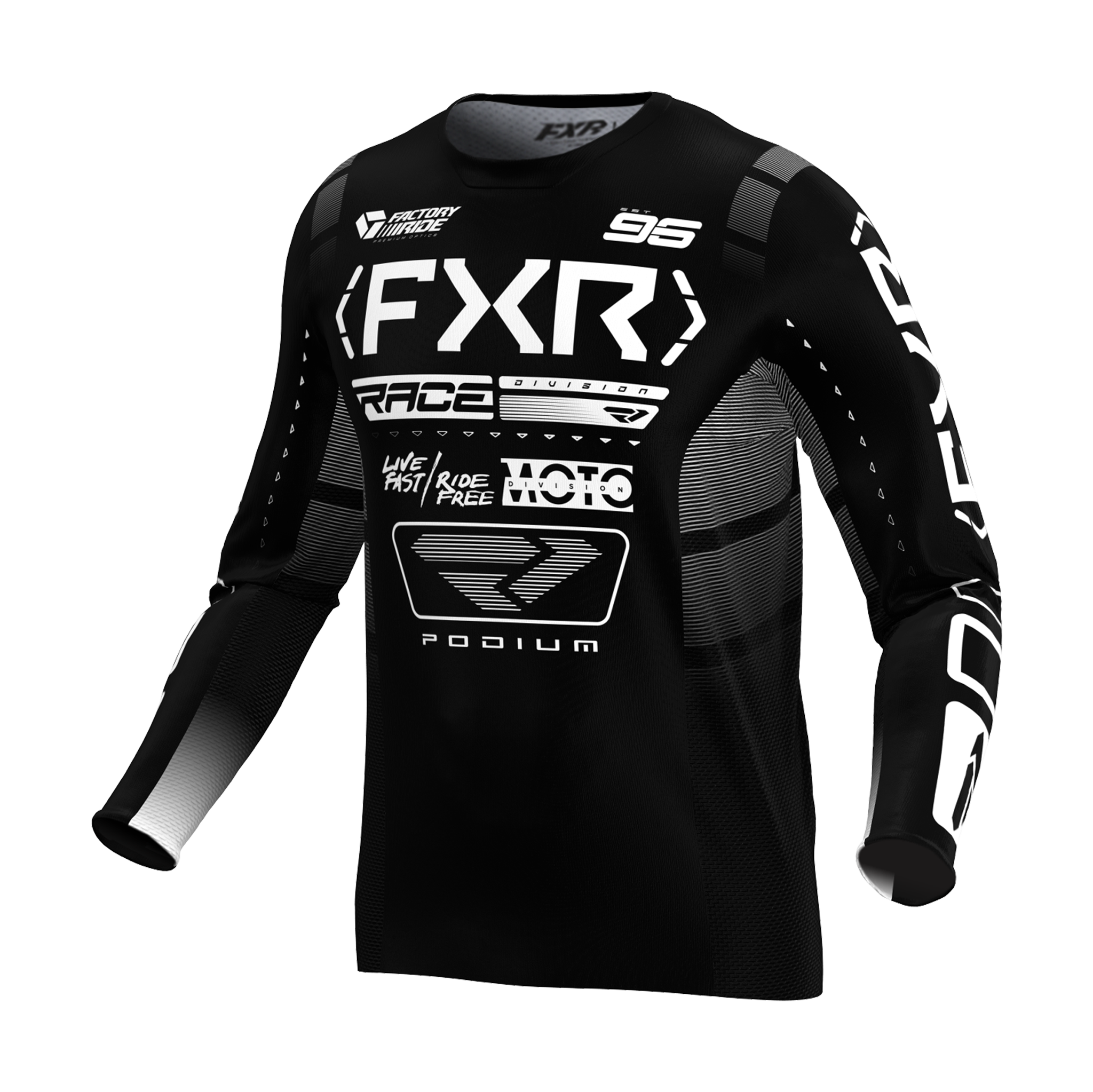 FXR Crosskleding Podium - Zwart / Wit
