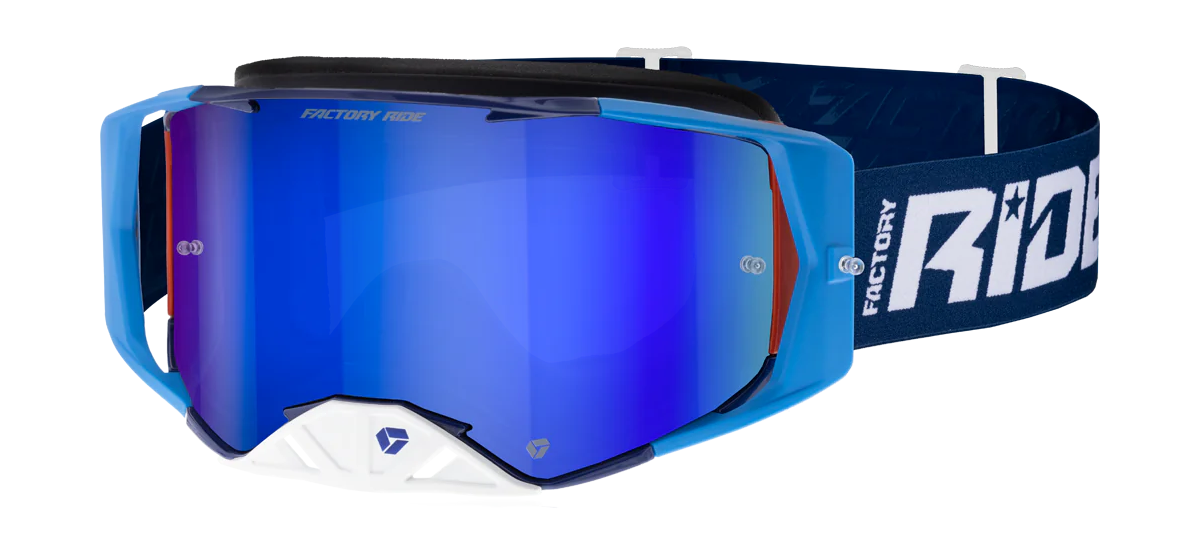 FXR Crossbril Factory Ride - Icebox - Spiegel Blauw Lens