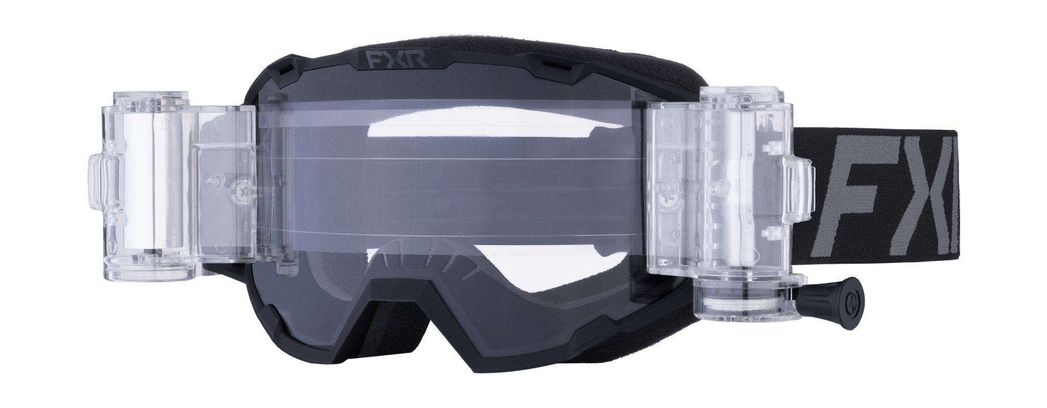FXR Crossbril Roll-Off Maverick Prime - Zwart - Clear Lens