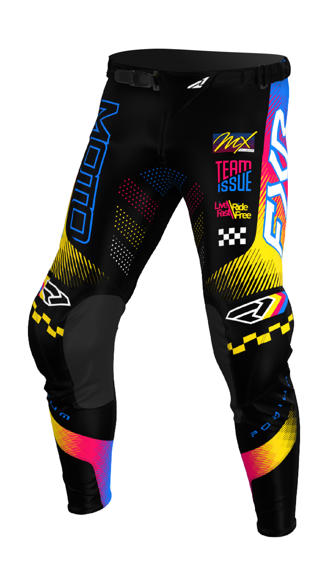 FXR Crossbroek 2026 Podium Gladiator - Zwart / Blauw / Razz