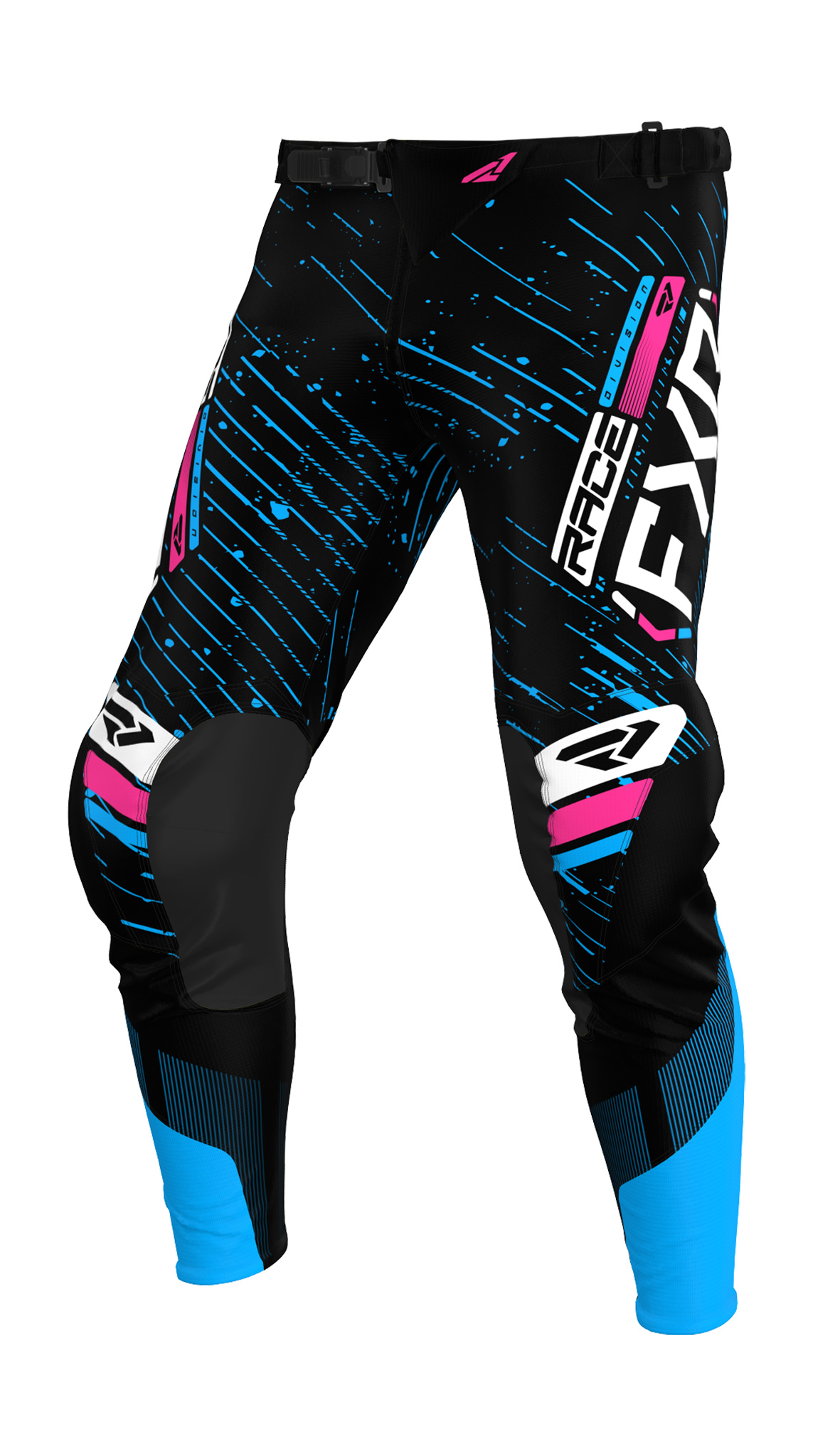 FXR Crossbroek Podium - Zwart / Cyan / Roze