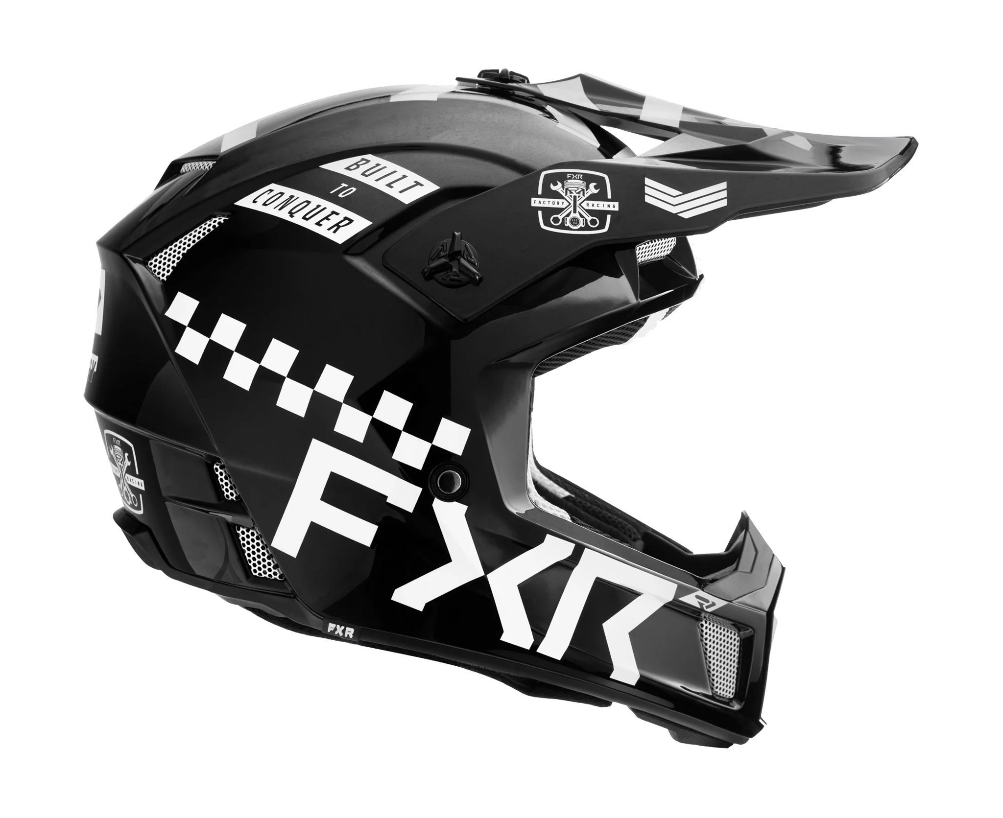 FXR Crosshelm Clutch Gladiator - Zwart / Wit