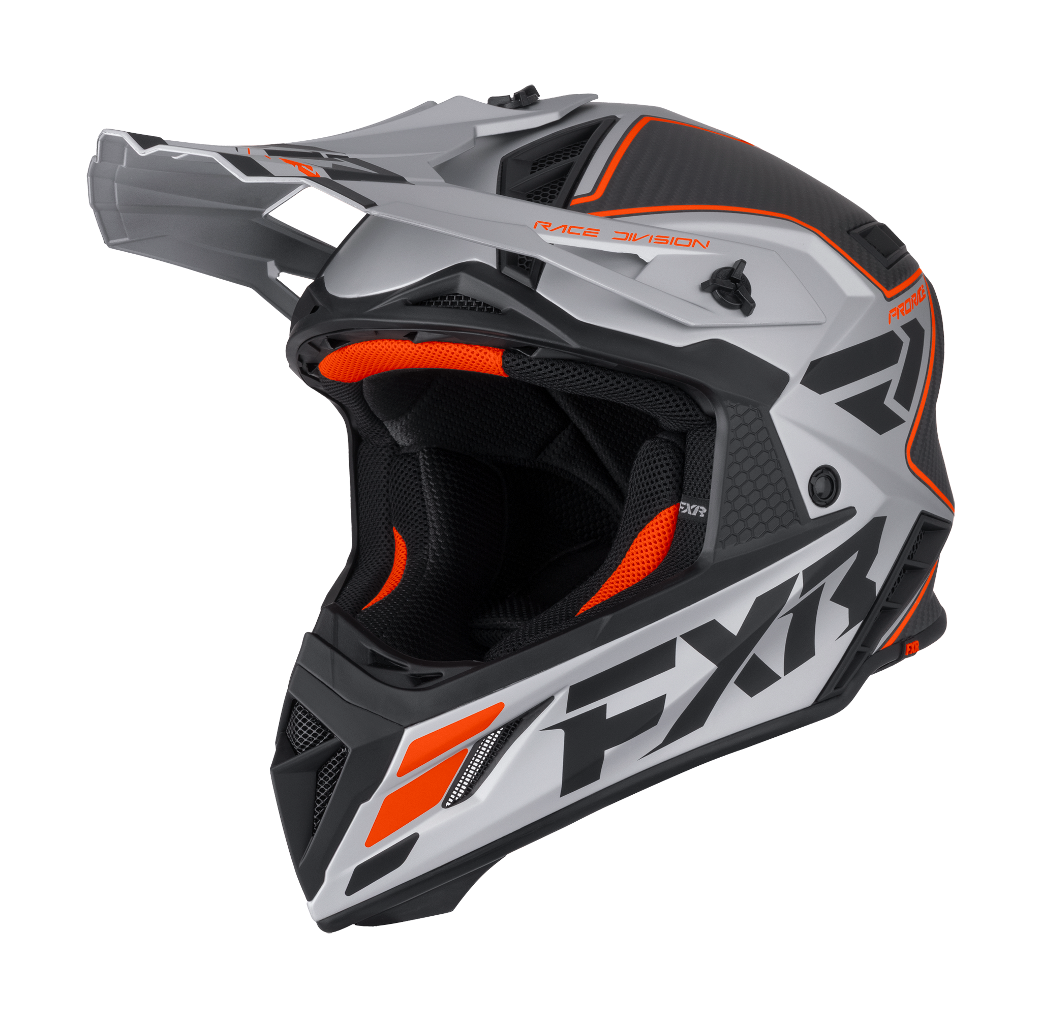FXR Crosshelm Helium Carbon - Oranje / Zilver