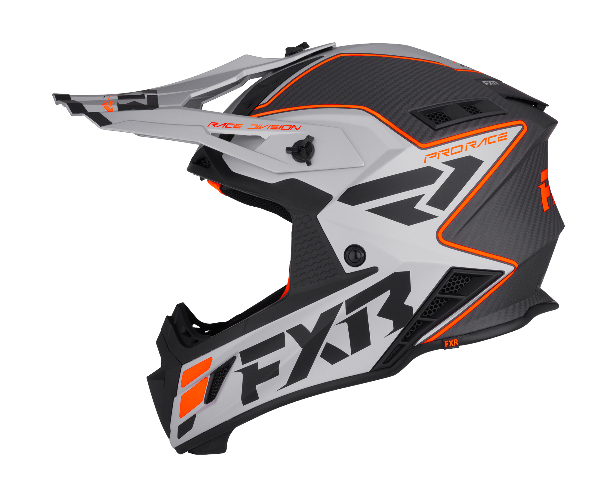 FXR Crosshelm Helium Carbon - Oranje / Zilver