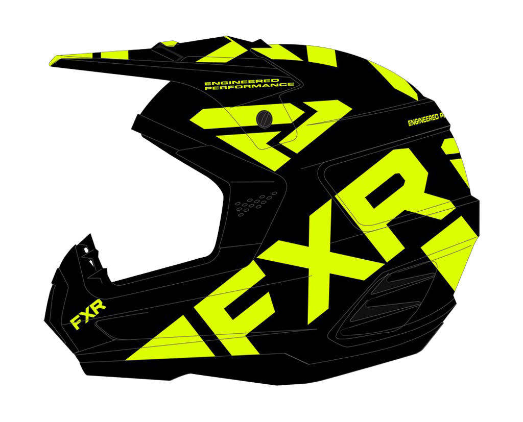FXR Crosshelm Torque Team - Zwart / High-vis