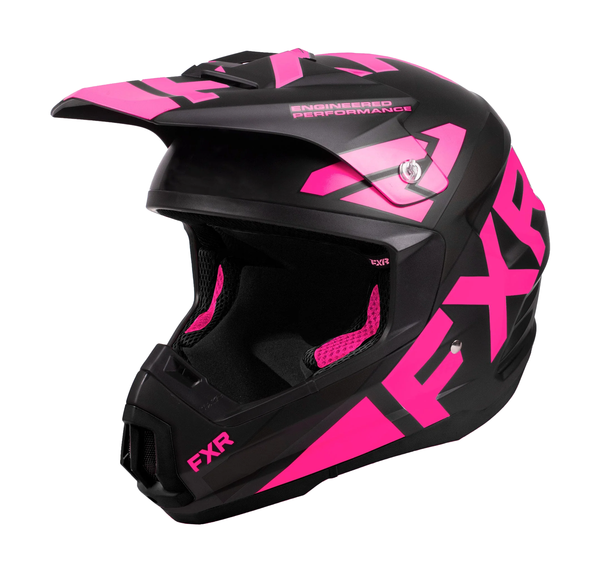 FXR Crosshelm Torque Team - Zwart / Roze