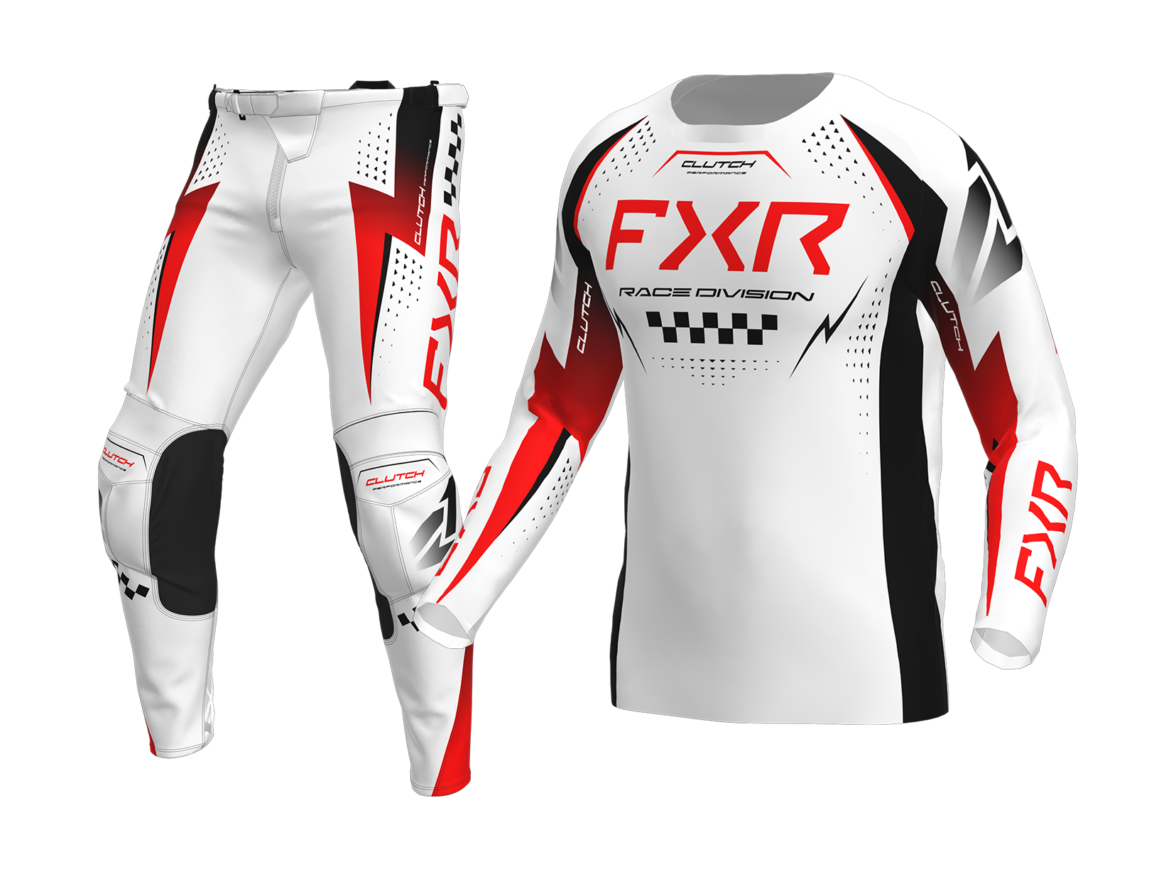FXR Crosskleding 2026 Clutch Pro - Wit / Rood / Zwart