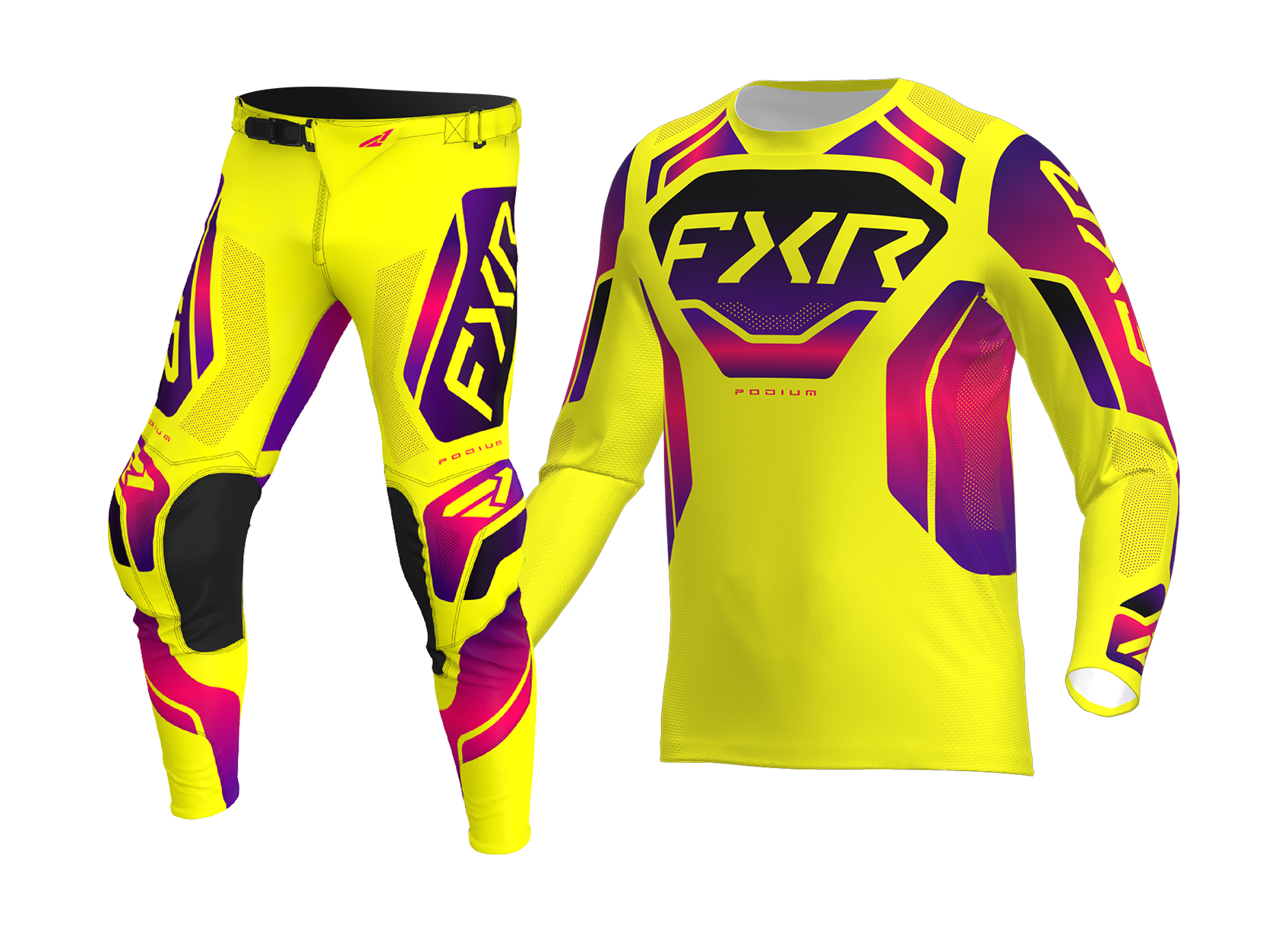 FXR Crosskleding 2026 Podium Relay - Geel / Razz / Zwart
