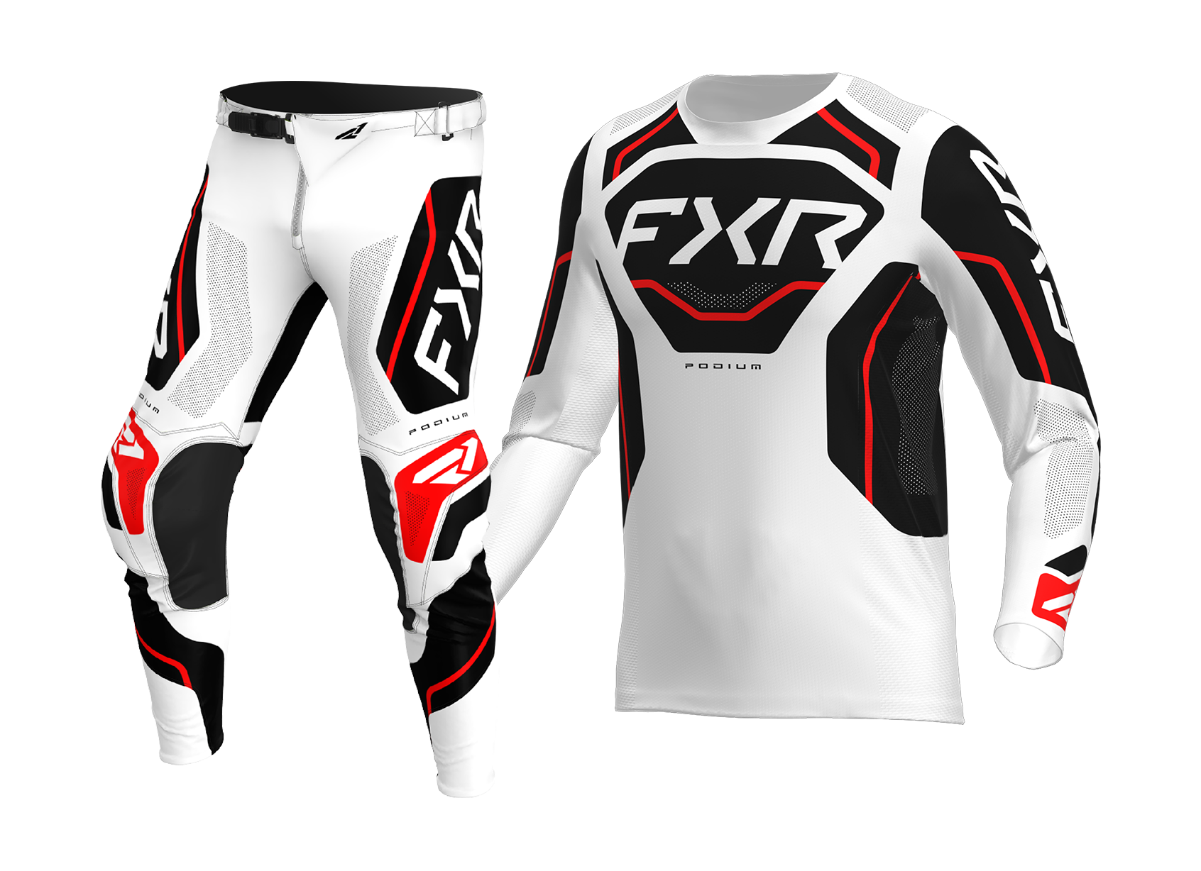 FXR Crosskleding 2026 Podium Relay - Wit / Zwart / Rood