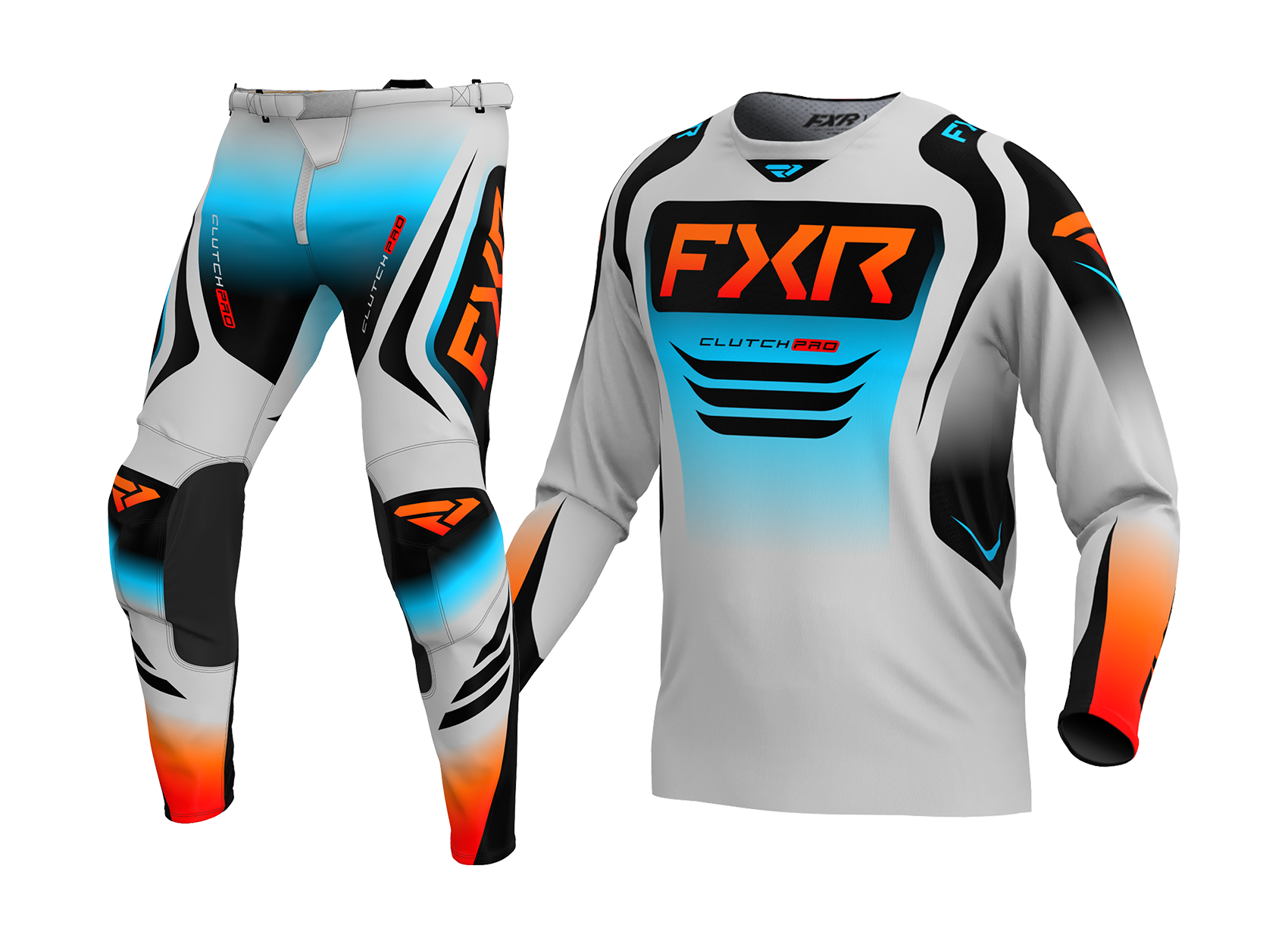 FXR Crosskleding Clutch Pro - Grijs / Sky / Oranje