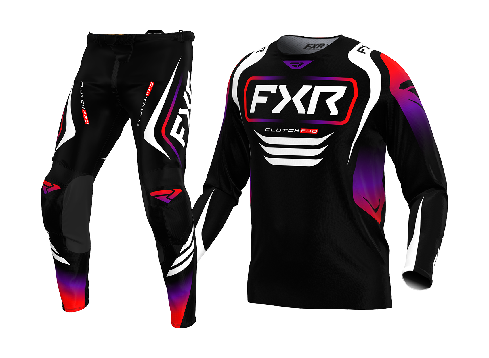 FXR Crosskleding Clutch Pro - Zwart / Rood / Paars