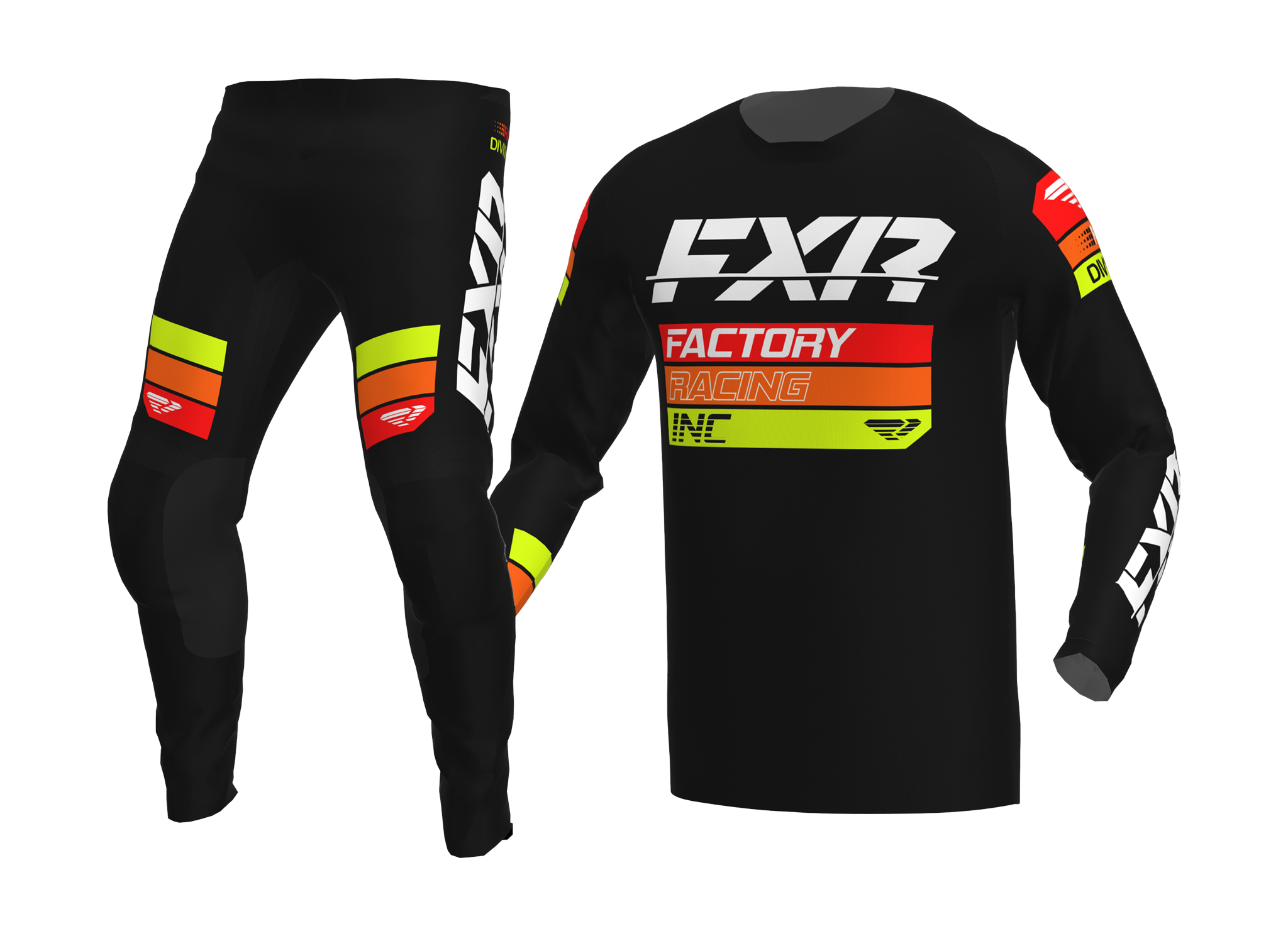 FXR Crosskleding Clutch - Zwart / Oranje / HiVis