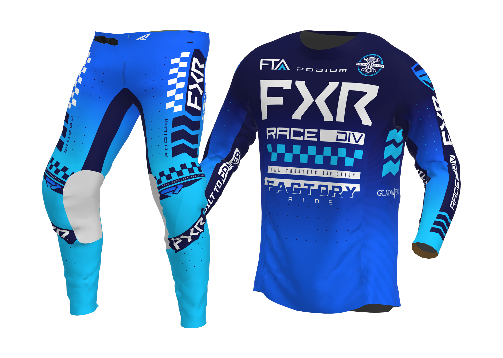 FXR Crosskleding Podium Gladiator - Blauw