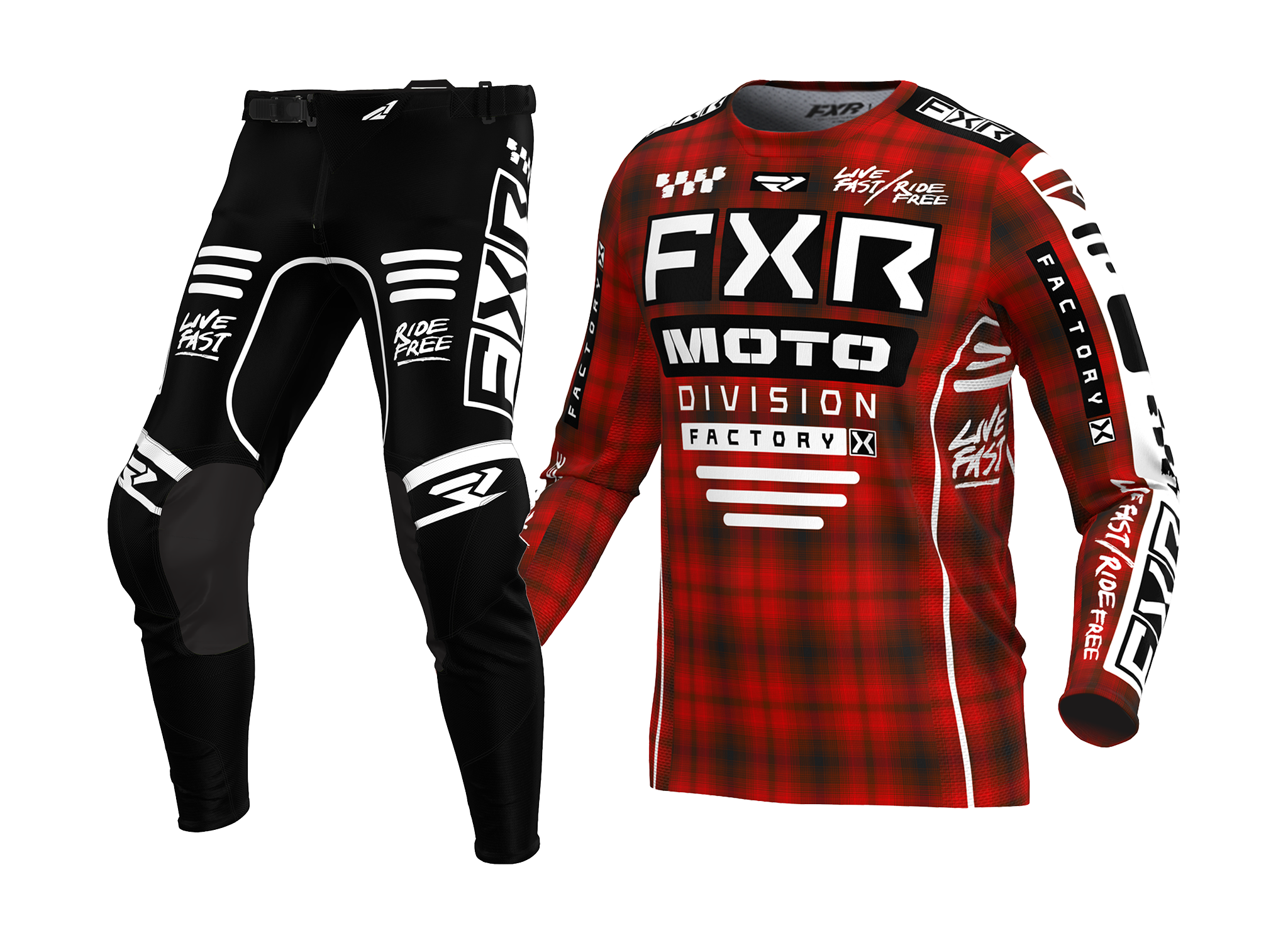 FXR Crosskleding Podium Gladiator - Rood Plaid