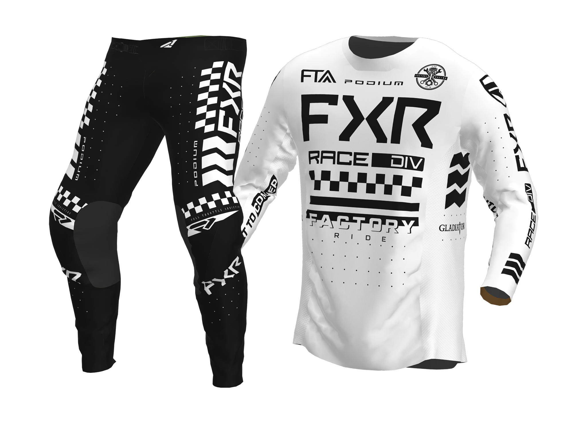 FXR Crosskleding Podium Gladiator - Wit