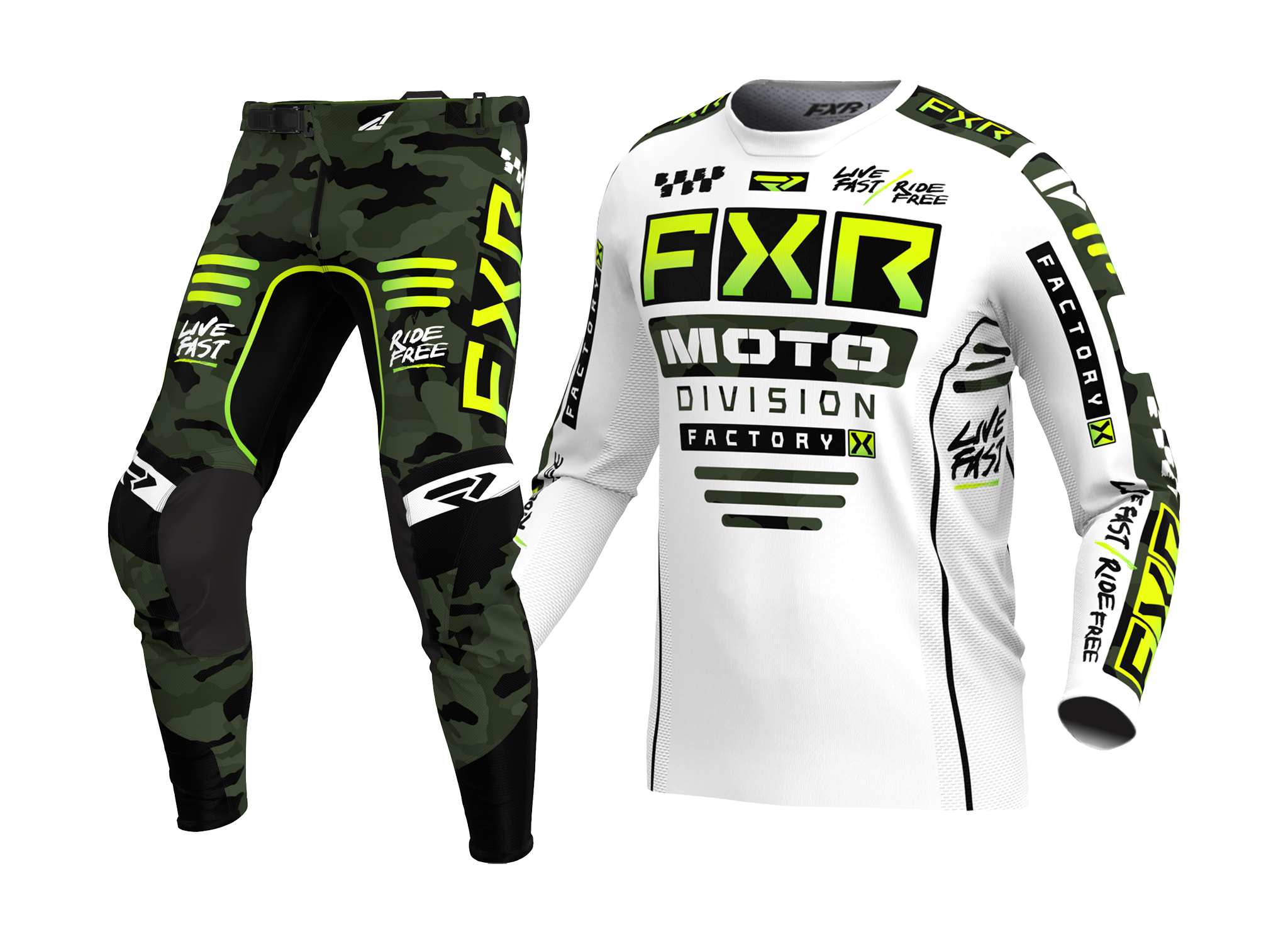 FXR Crosskleding Podium Gladiator - Wit / Camo