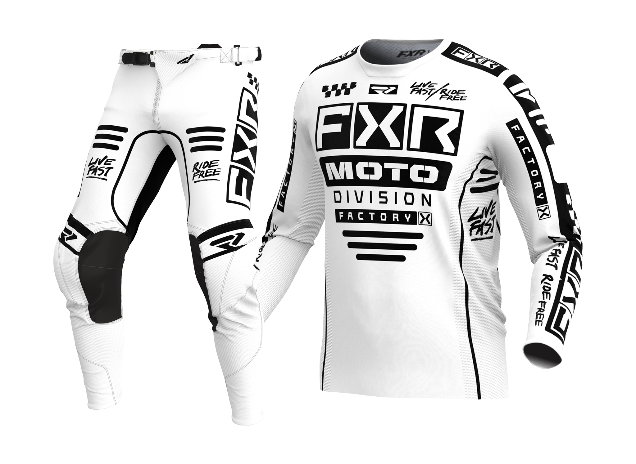 FXR Crosskleding Podium Gladiator - Wit / Zwart