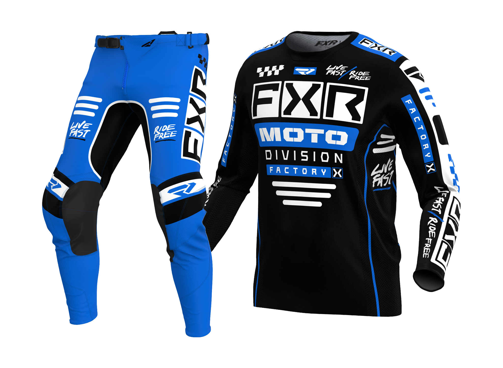 FXR Crosskleding Podium Gladiator - Zwart / Blauw