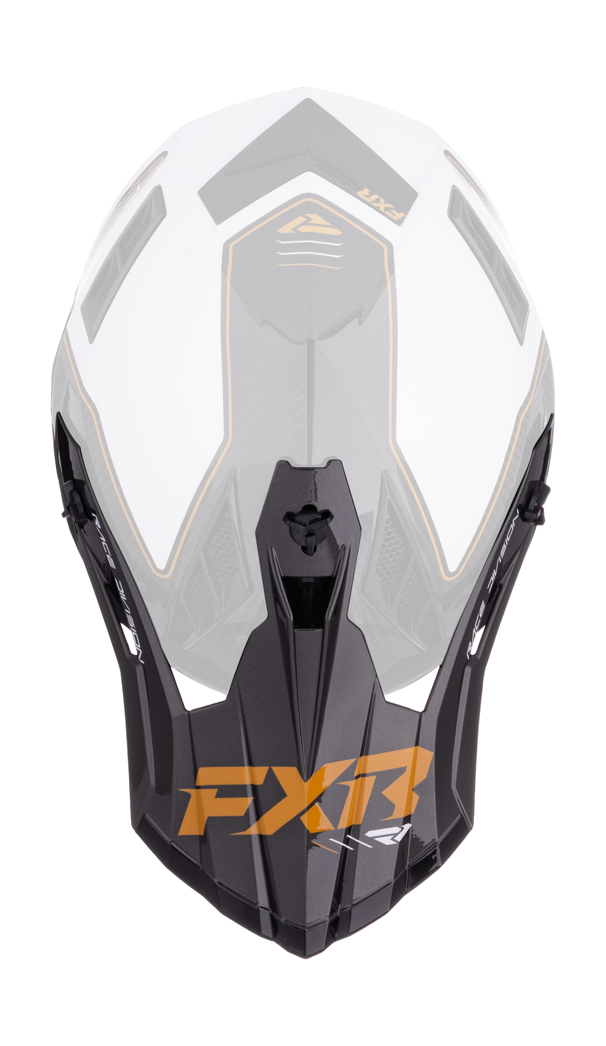 FXR Helmklep Helium Carbon - Goud / Wit