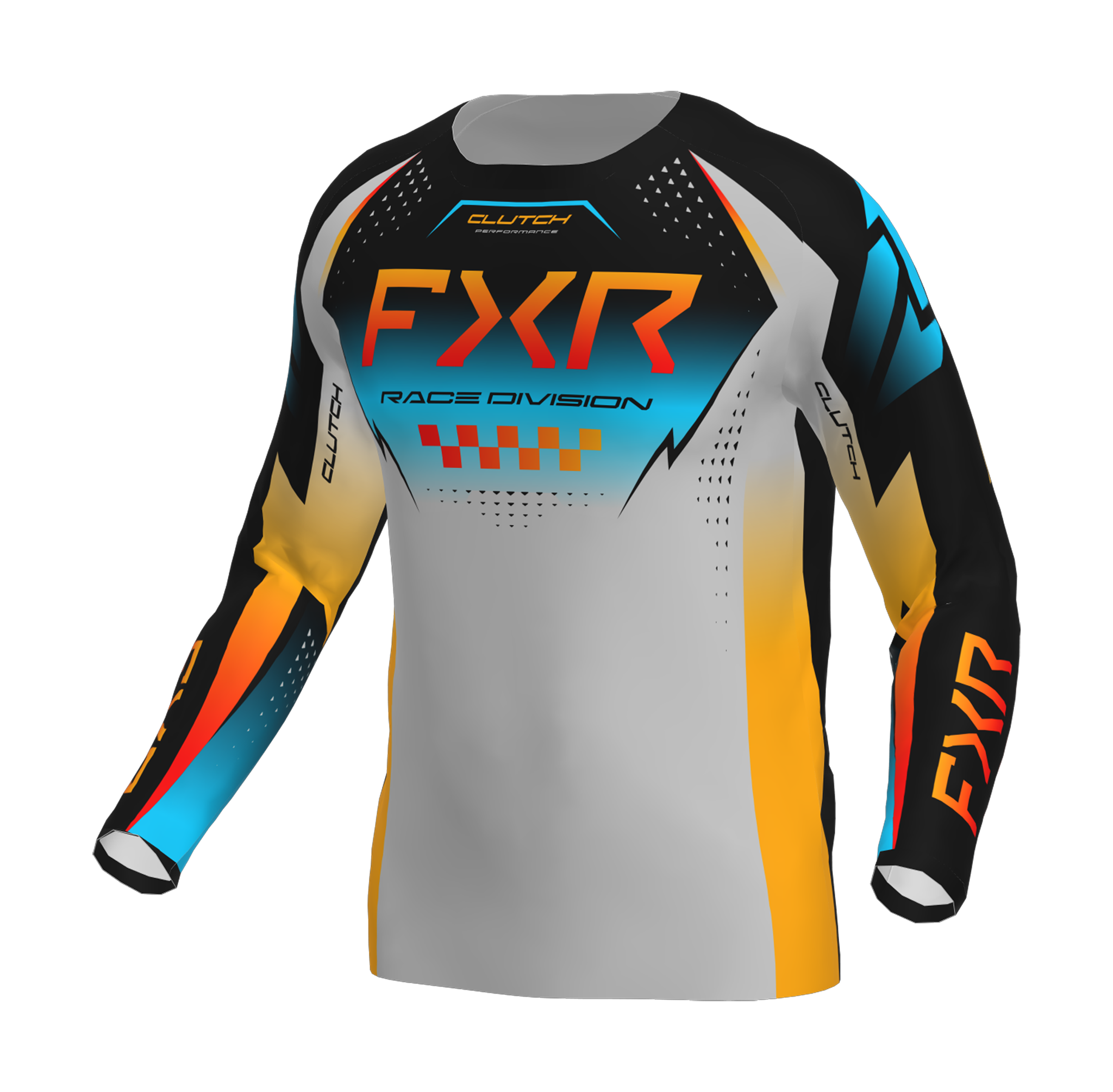 FXR Kinder Crosskleding 2026 Clutch Pro - Grijs / Sky / Oranje