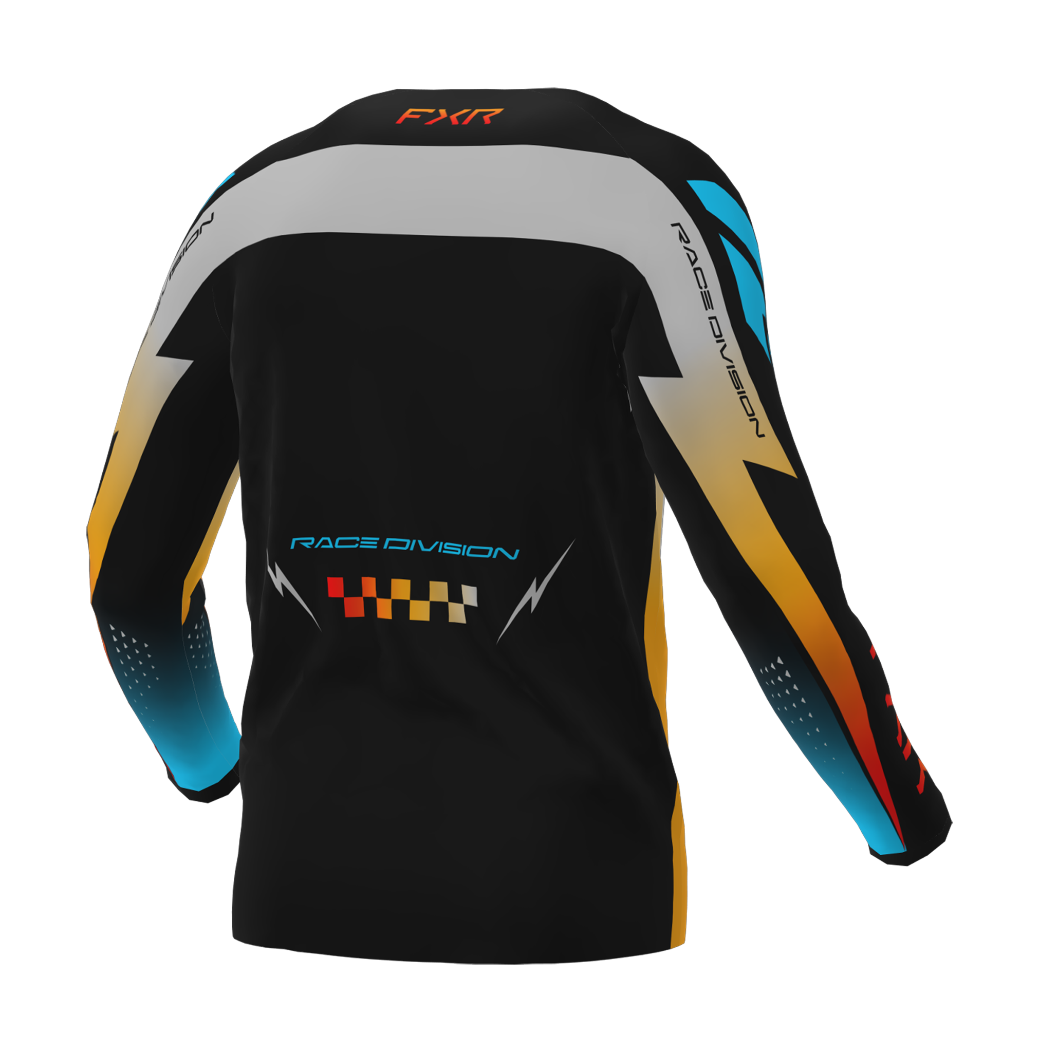 FXR Kinder Cross Shirt 2026 Clutch Pro - Grijs / Sky / Oranje